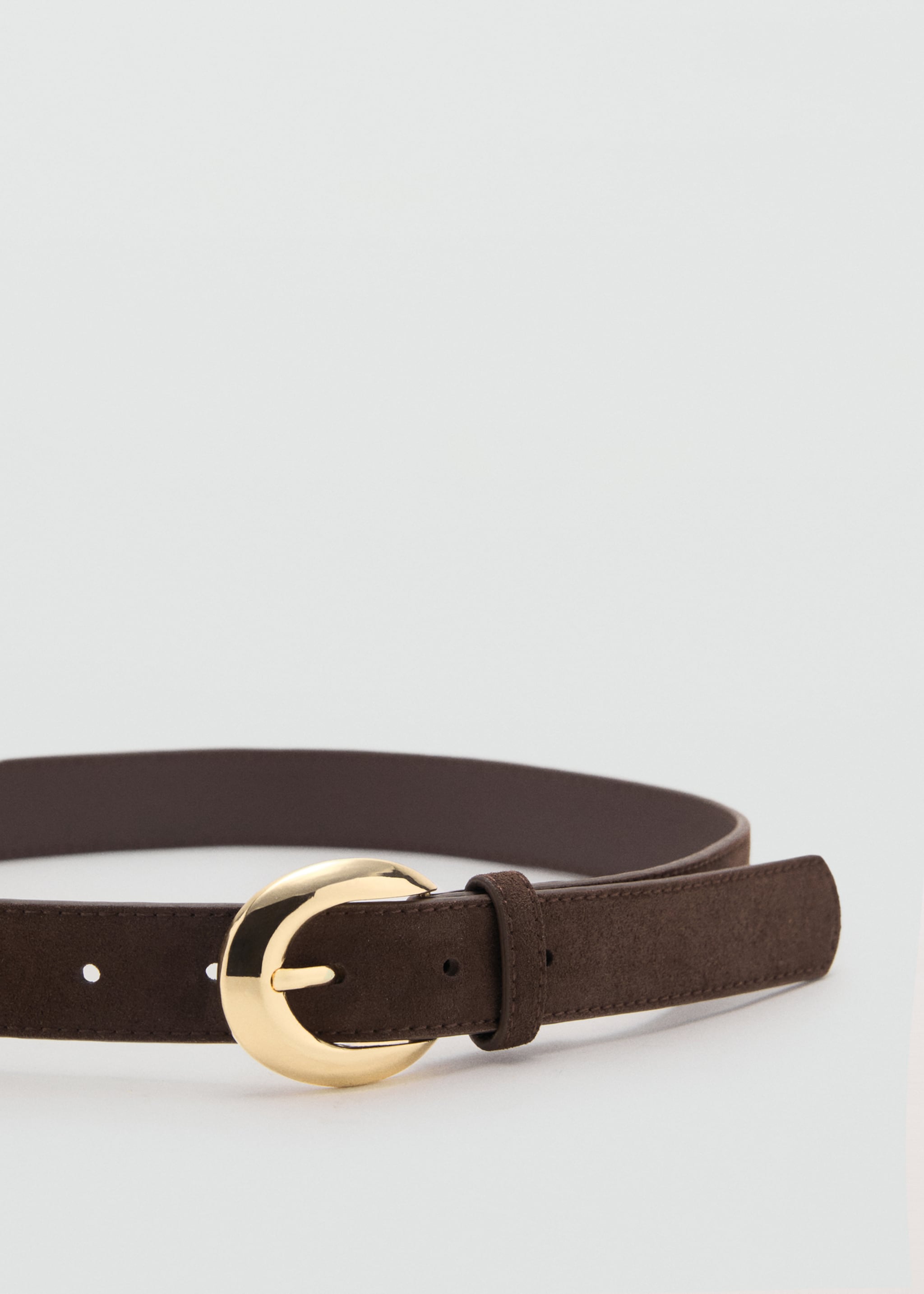 Leather belt with oval buckle - Medium plane