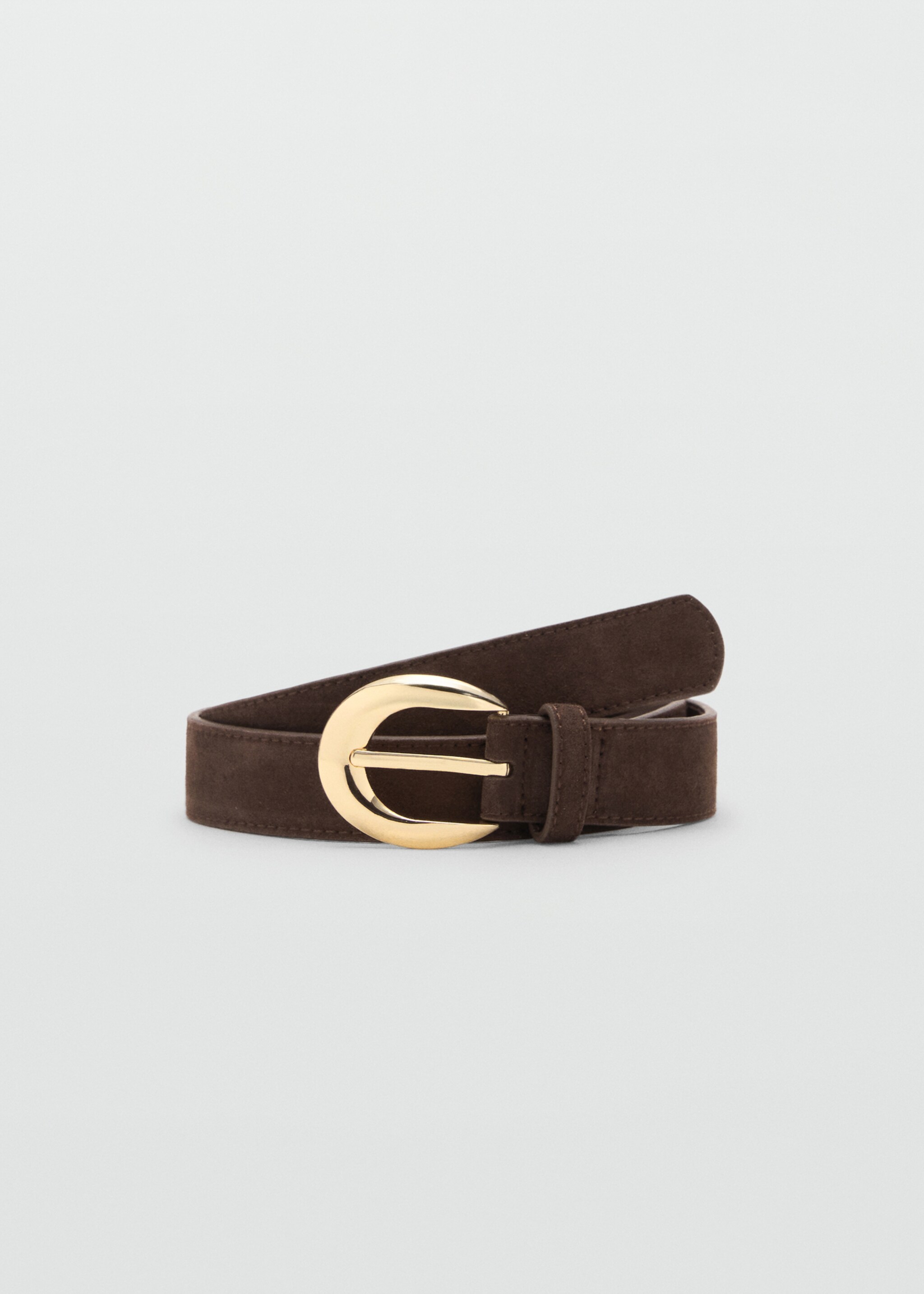 Leather belt with oval buckle - Article without model