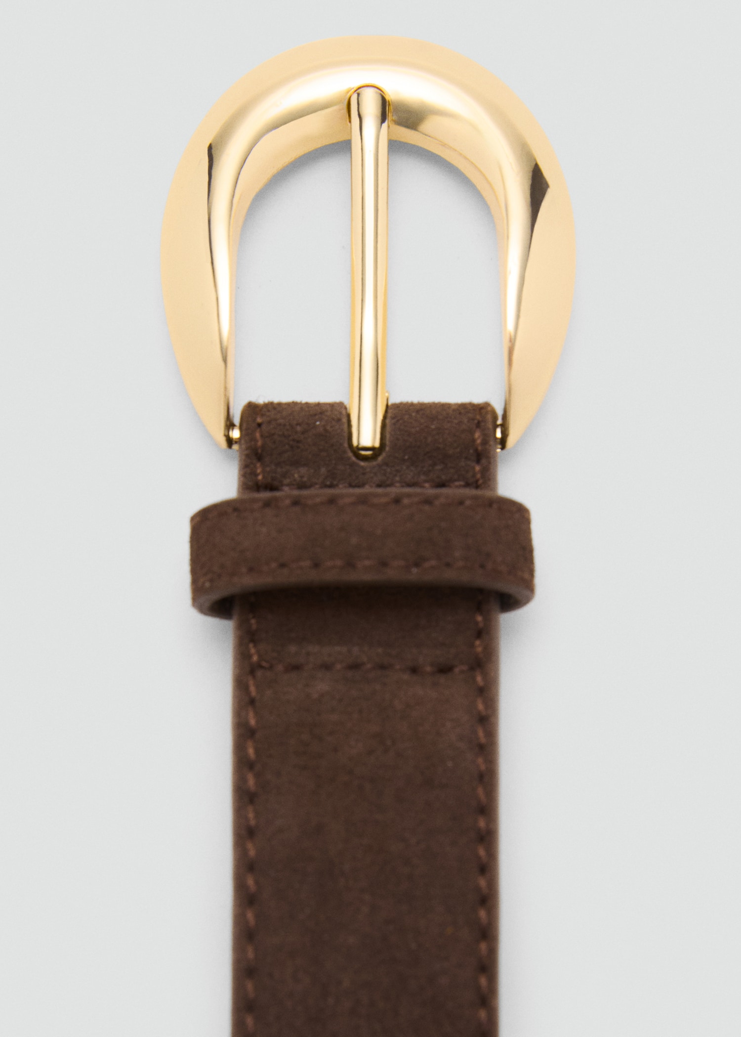 Leather belt with oval buckle - Women | MANGO USA
