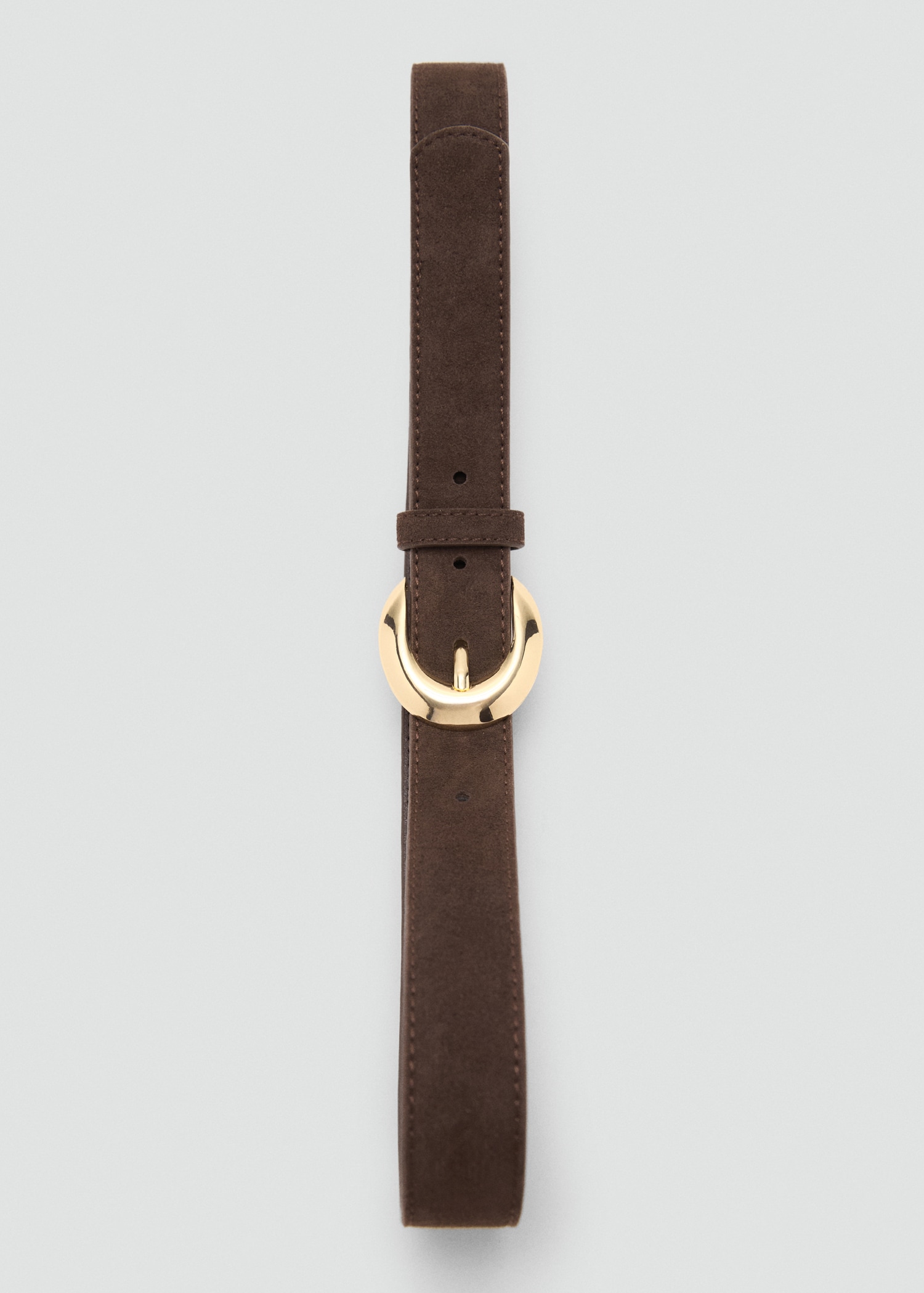 Leather belt with oval buckle - Women | MANGO USA