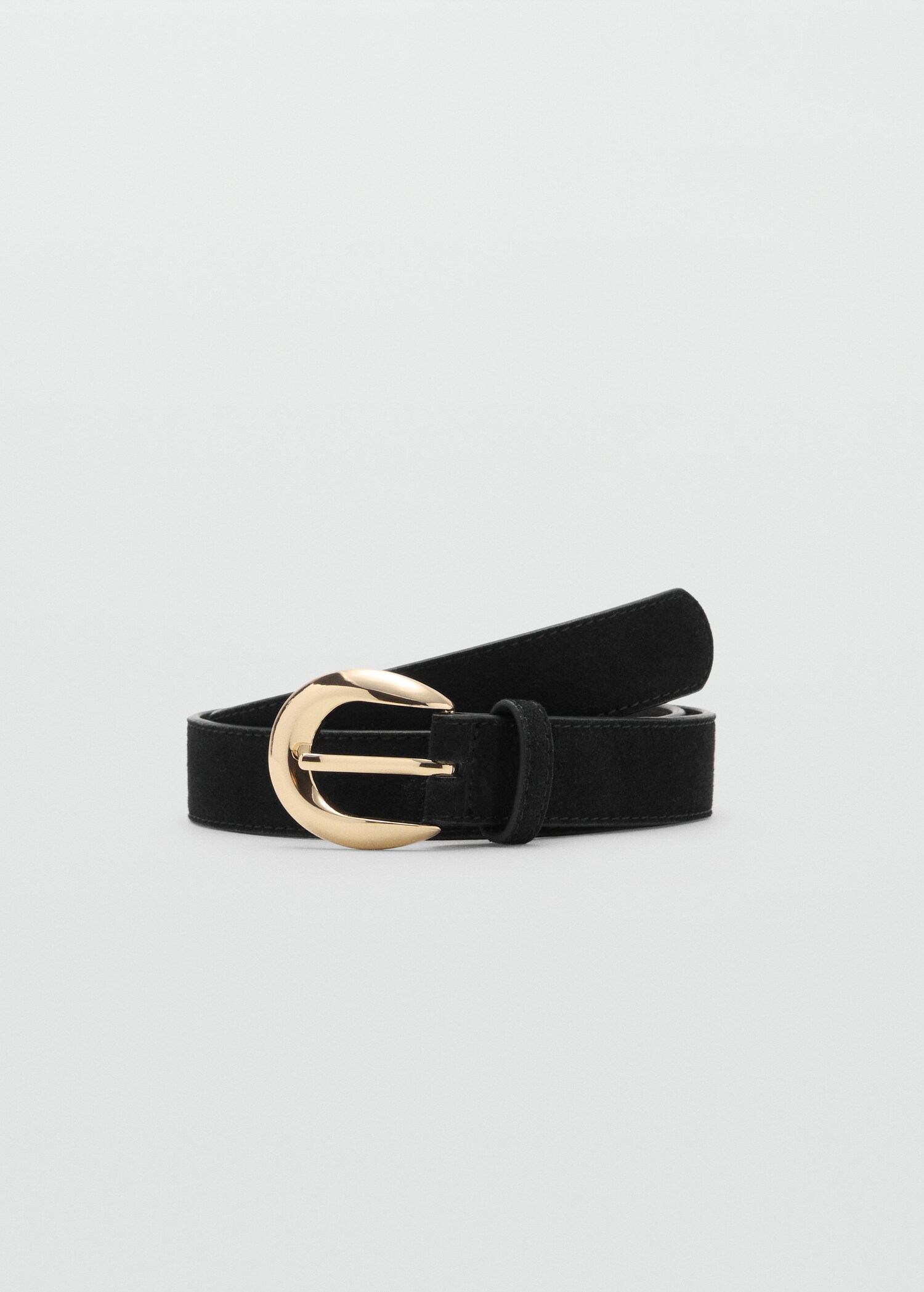 Leather belt with oval buckle - Article without model