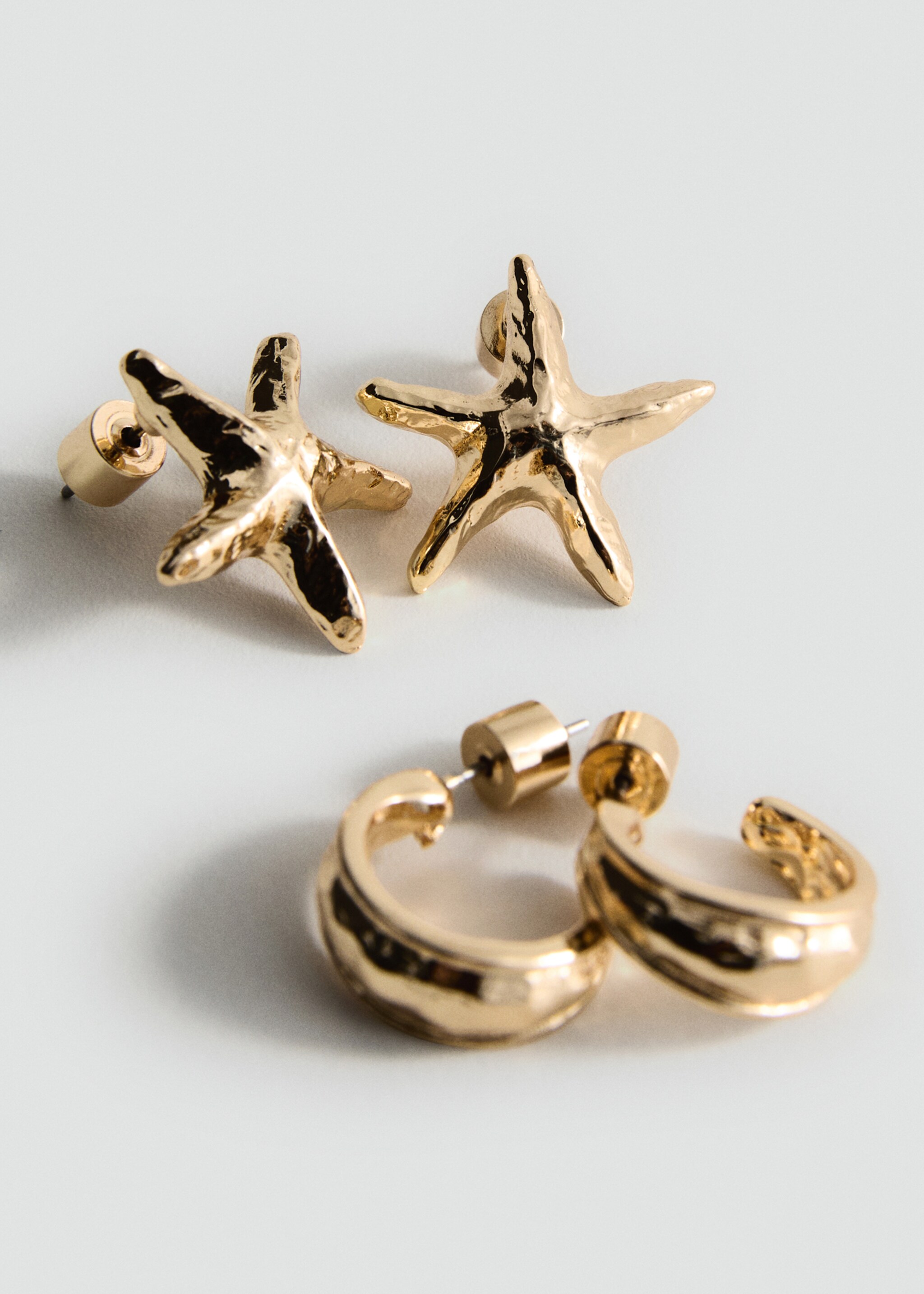 Set of combined textured earrings - Medium plane