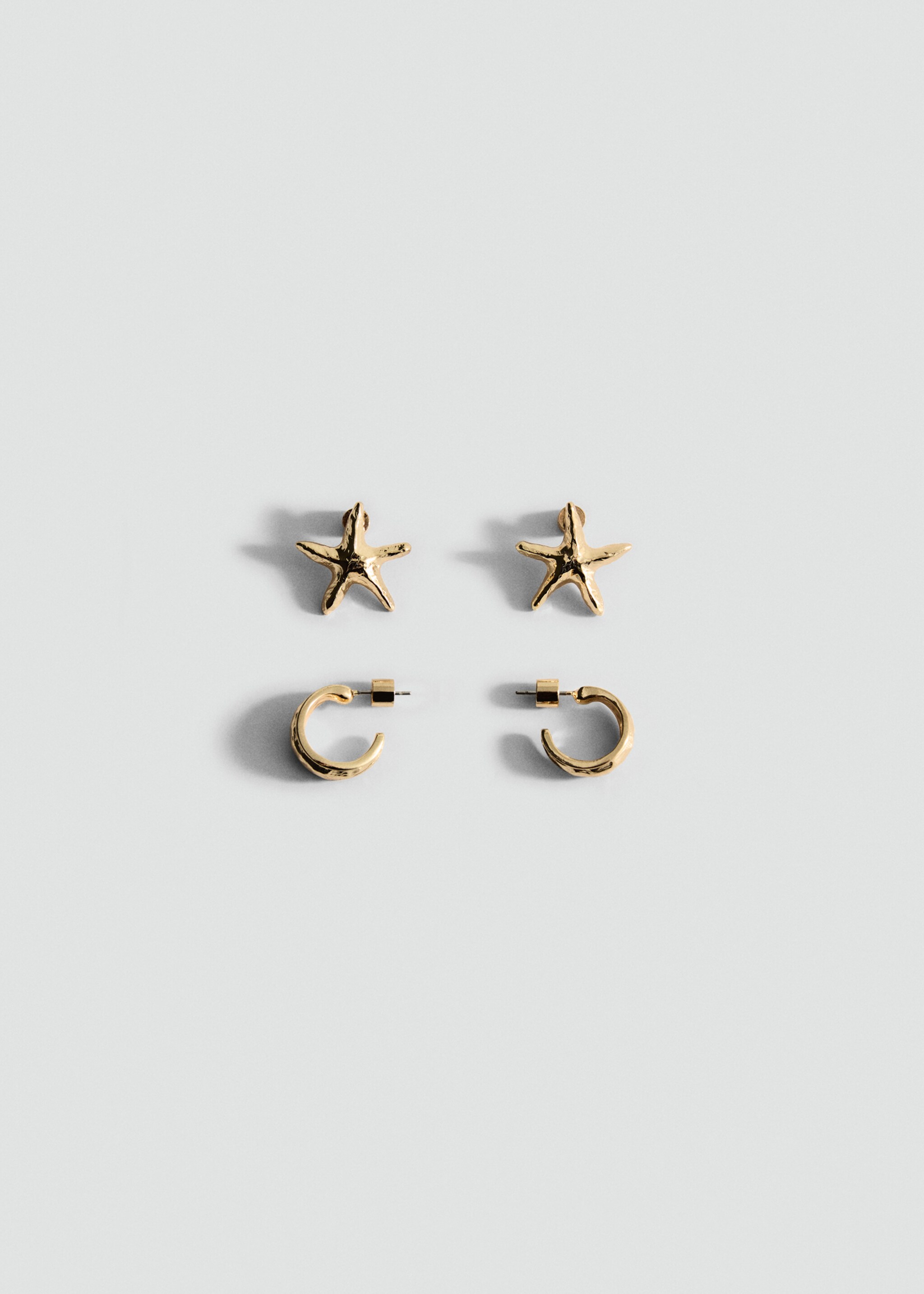Set of combined textured earrings - Article without model