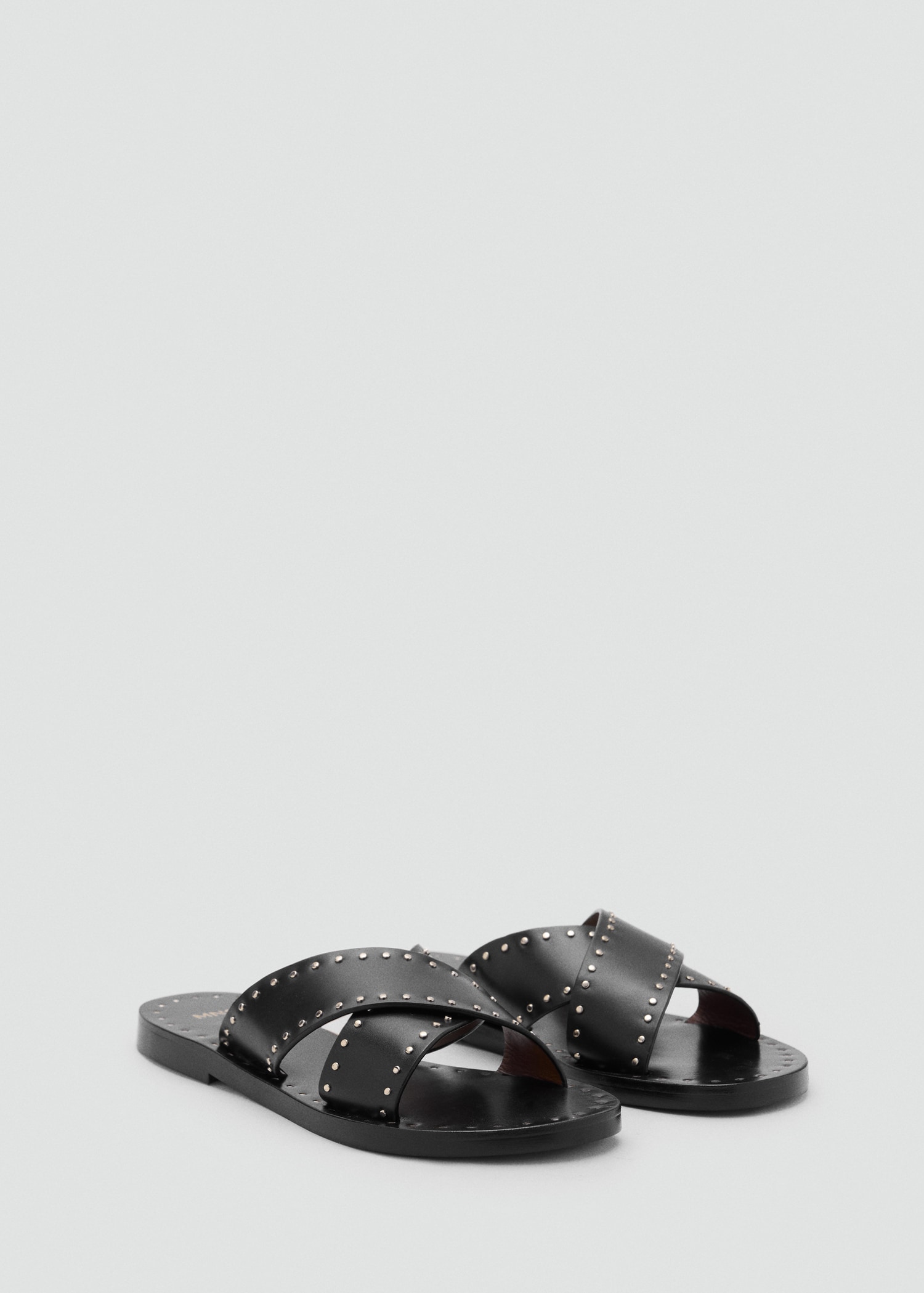 Studded leather sandals - Medium plane