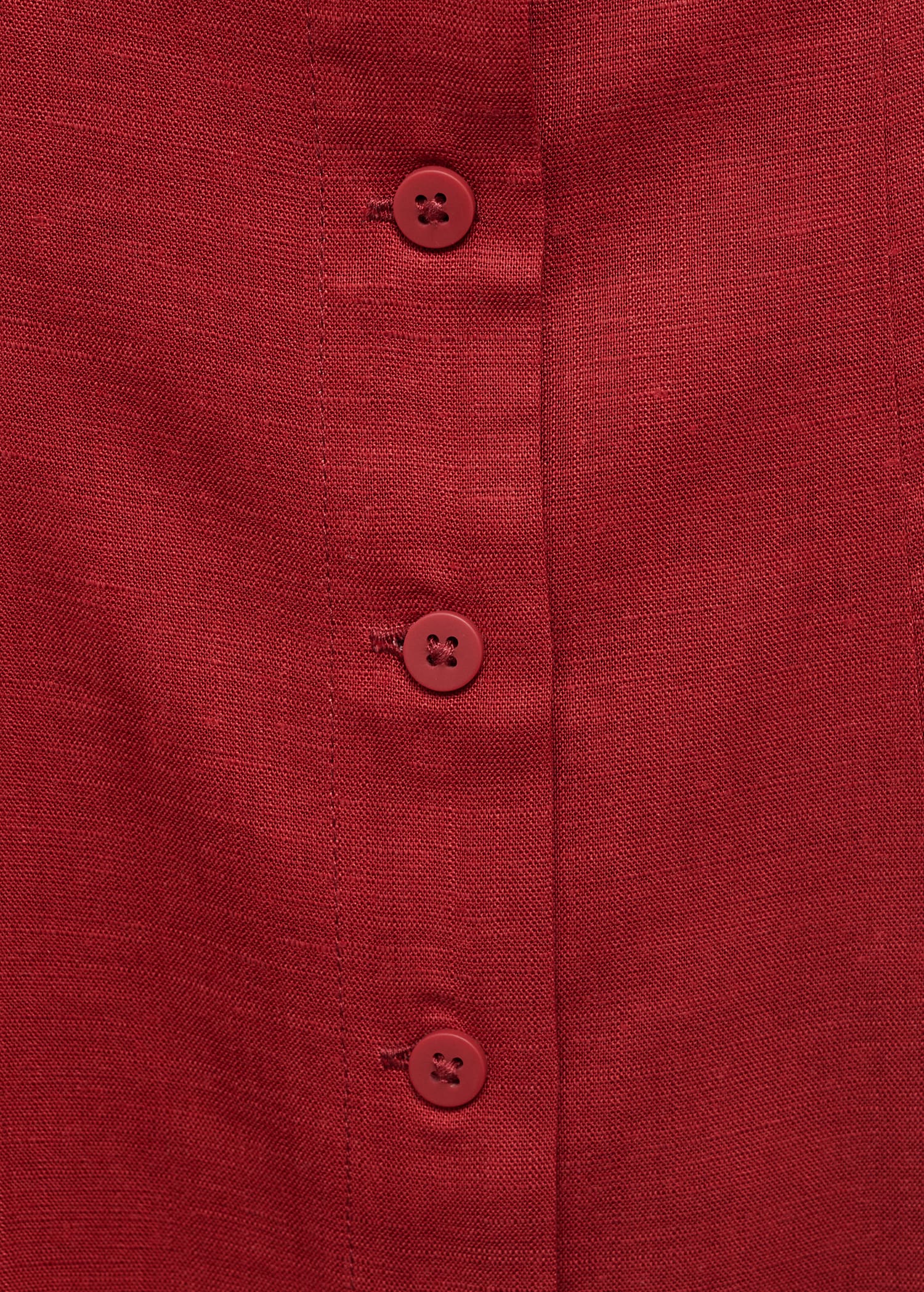 Linen-blend dress with buttons - Details of the article 0
