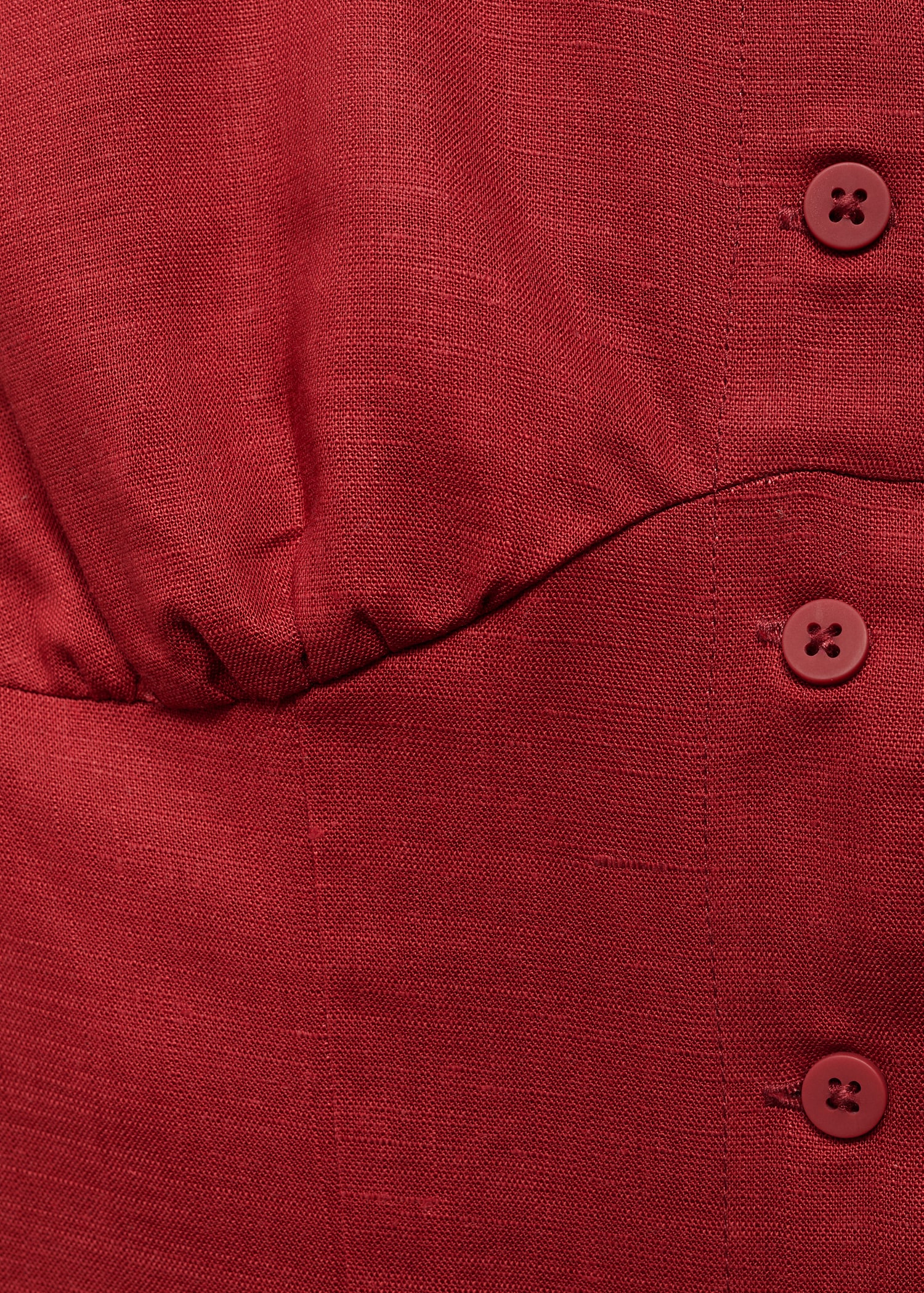 Linen-blend dress with buttons - Details of the article 8