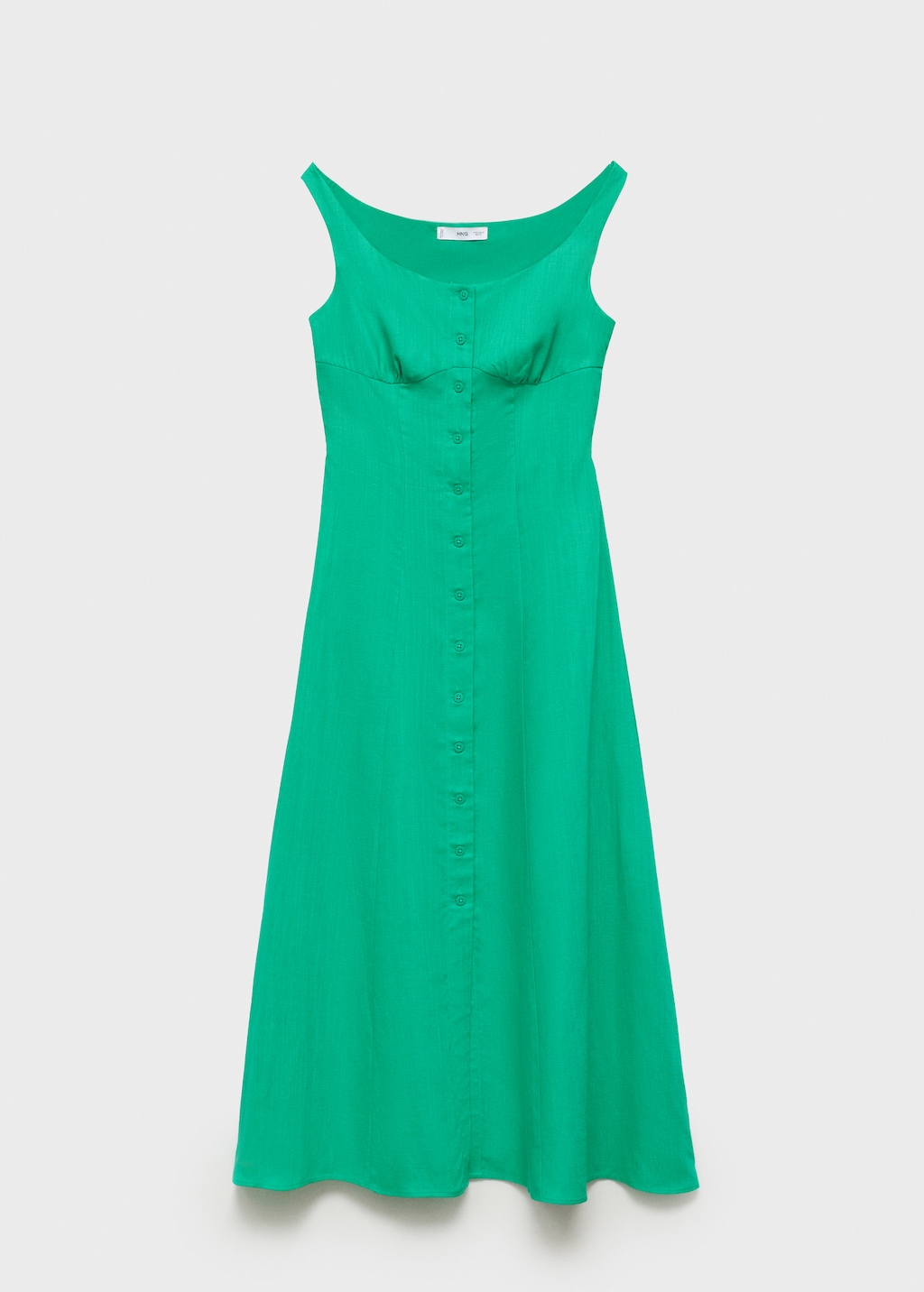 Linen-blend dress with buttons