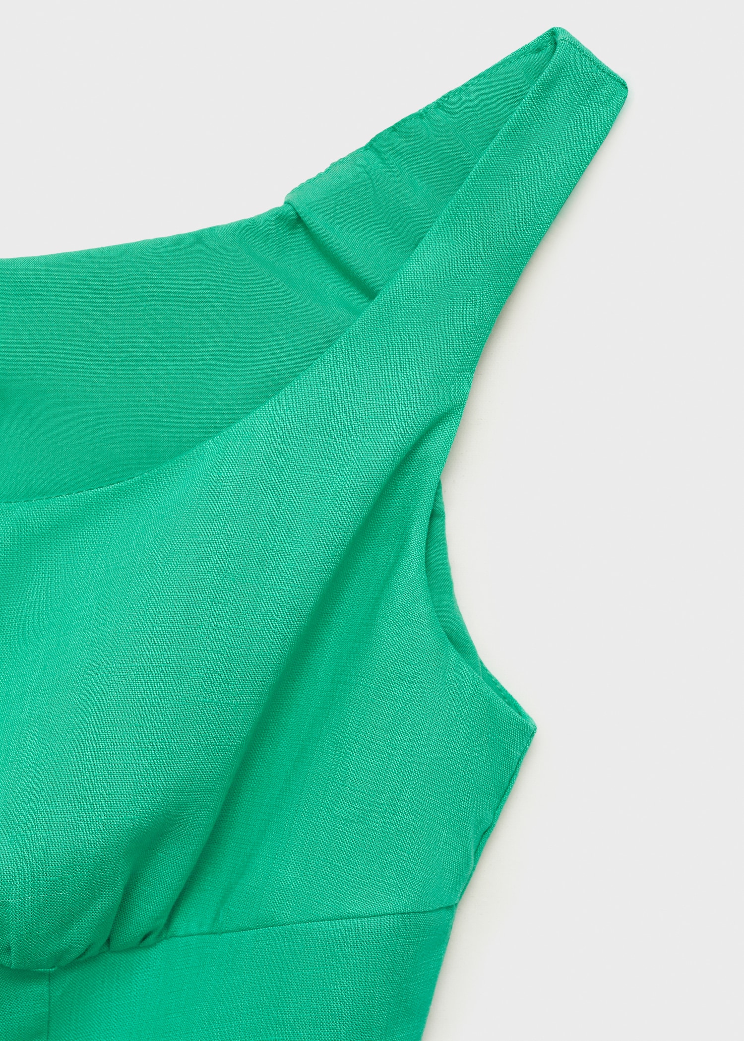 Linen-blend dress with buttons - Details of the article 0