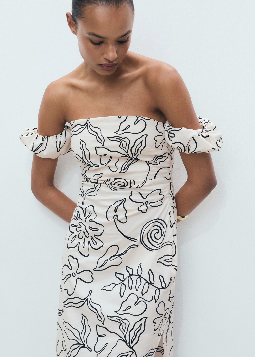 Strapless floral dress