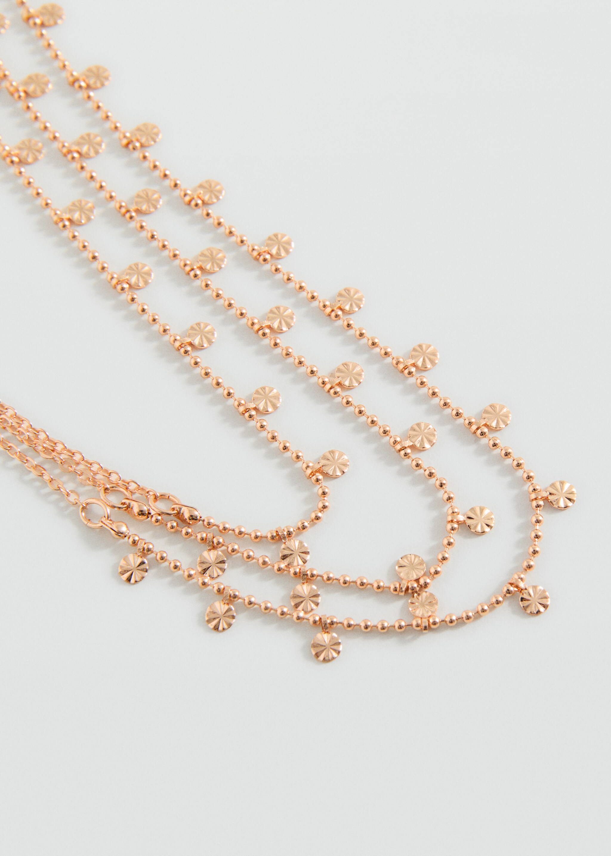 Triple chain necklace - Medium plane, Gold. Ref: 17011185-00.