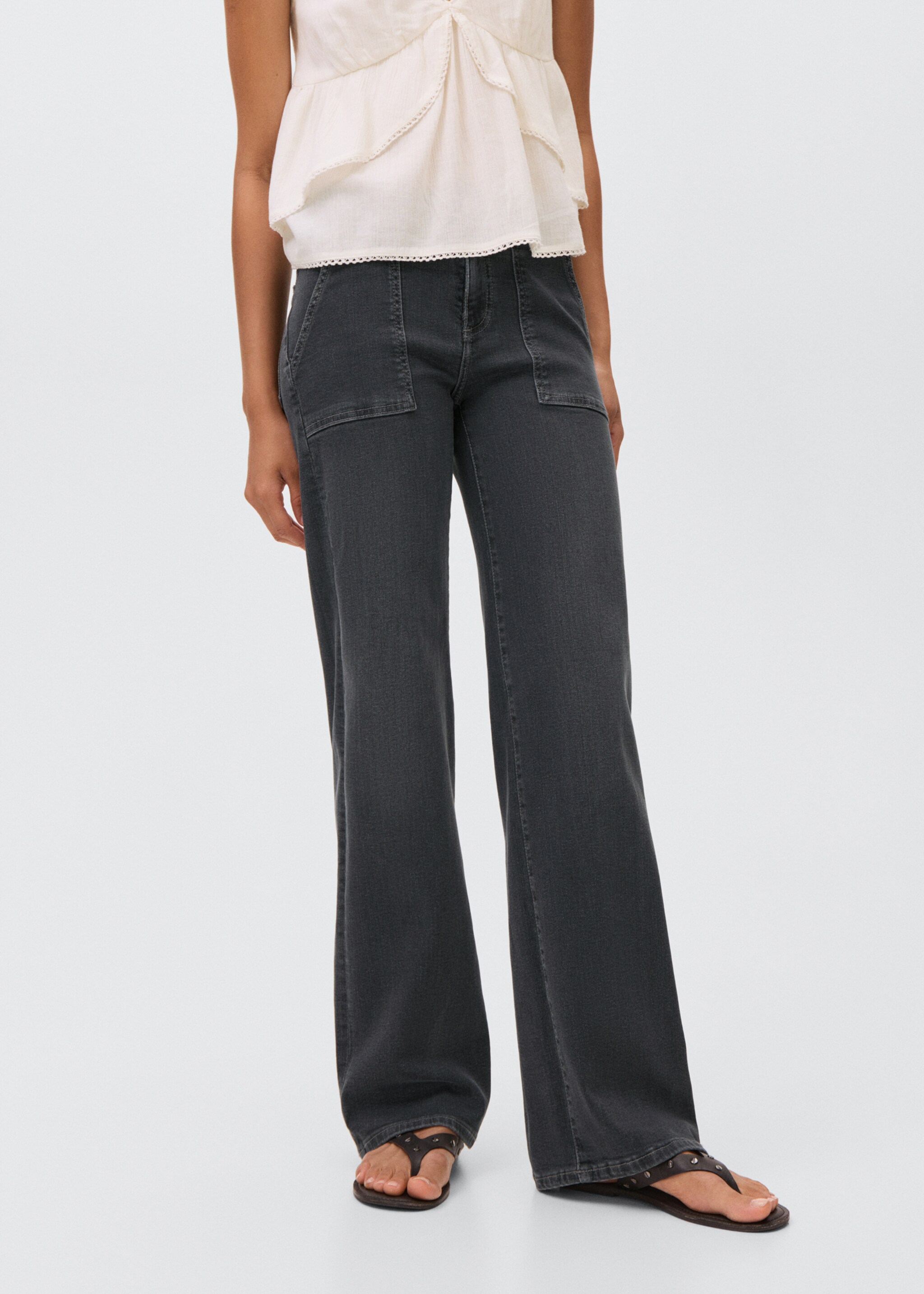 Jeans culotte ricamo stelle - Piano medio