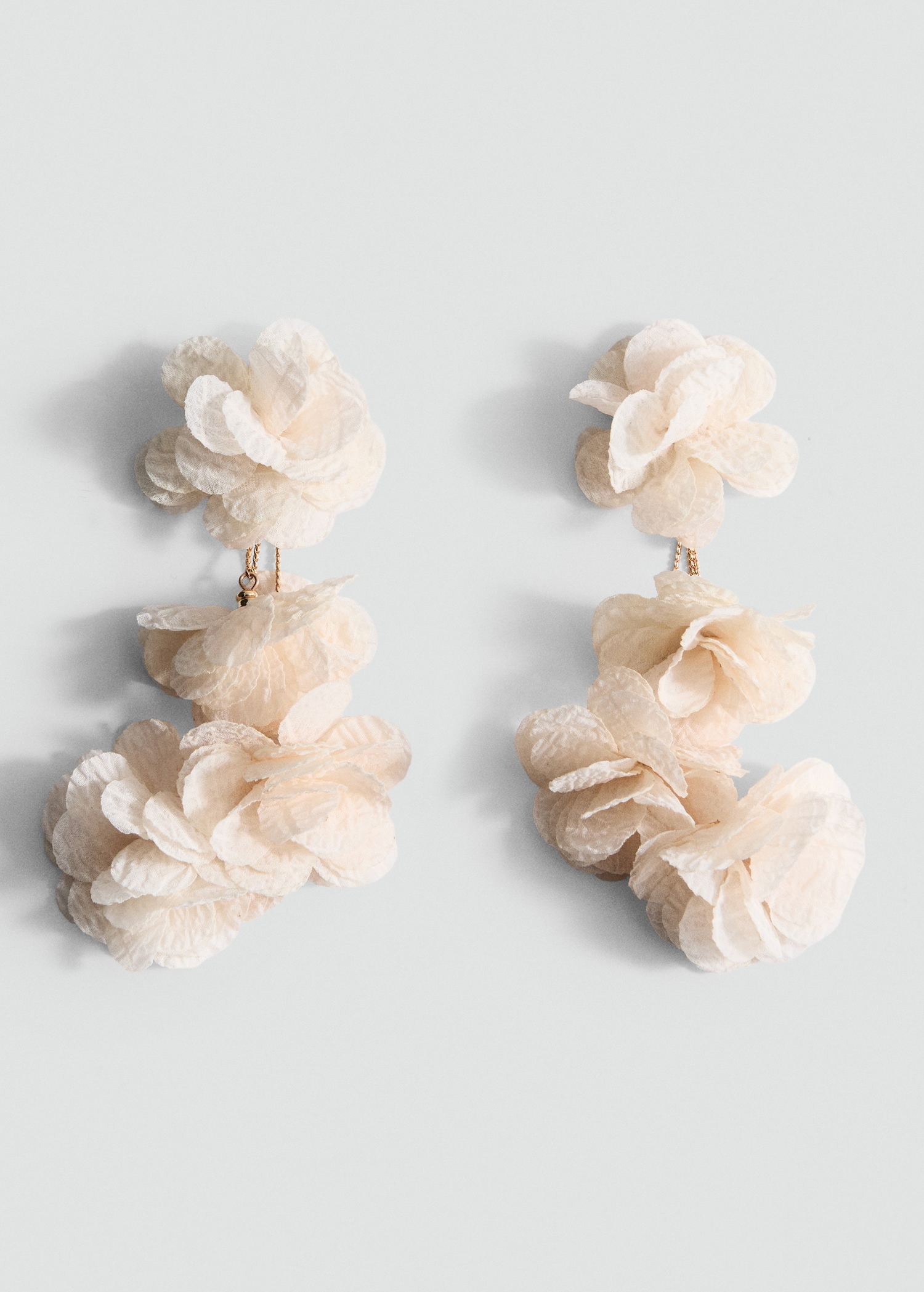 Boucles d'oreilles fleurs tissu - Article sans modèle