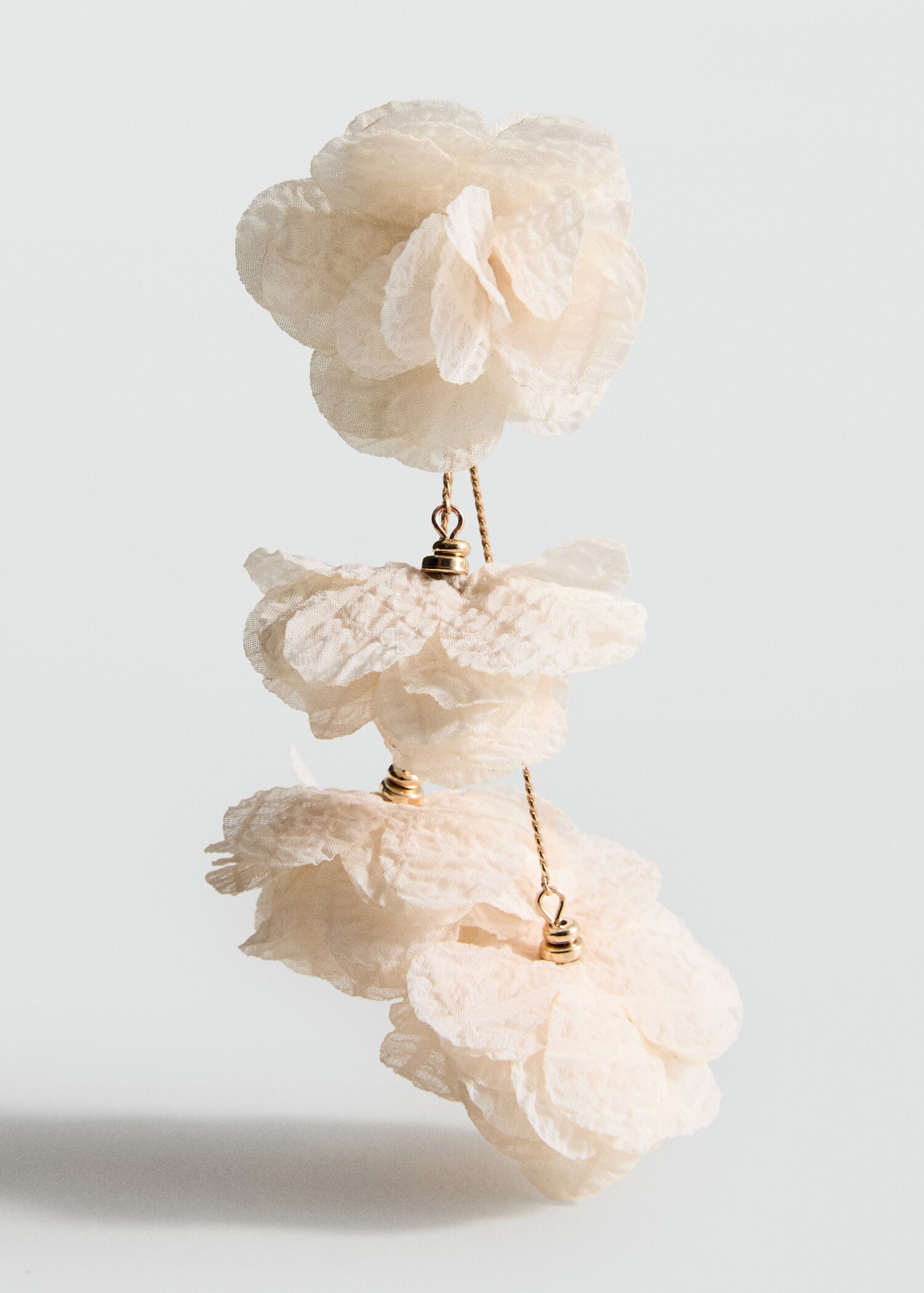Boucles d'oreilles fleurs tissu - Détail de l'article 1