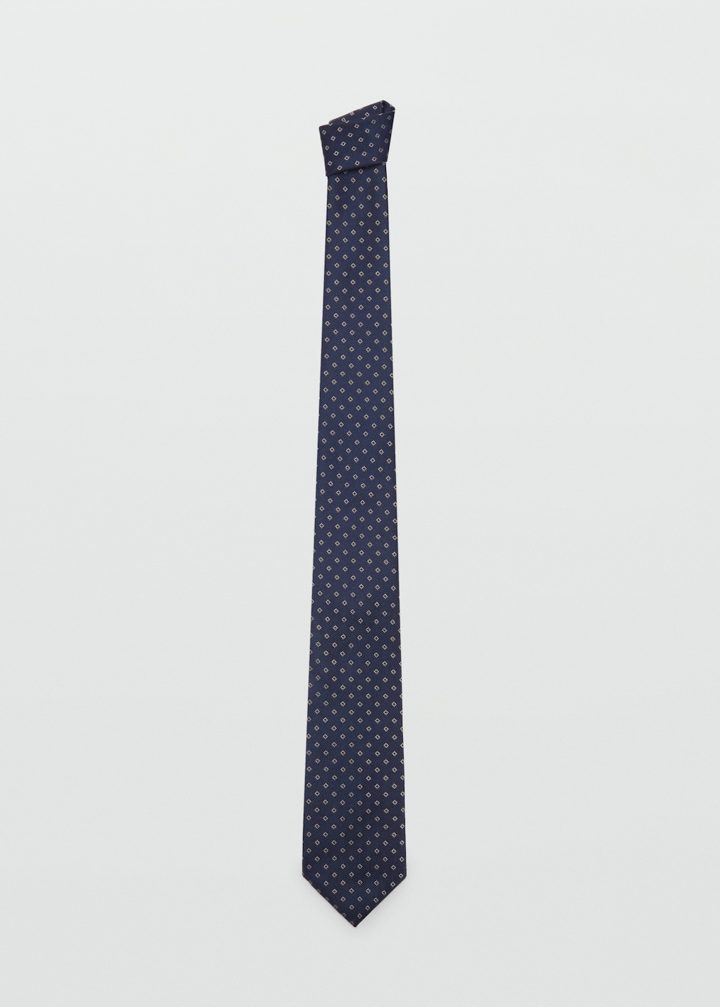 Geometric patterned silk tie