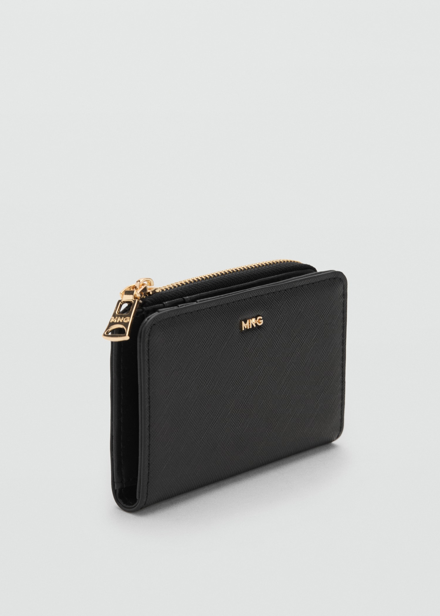 Safiano-effect wallet with flap - Medium plane