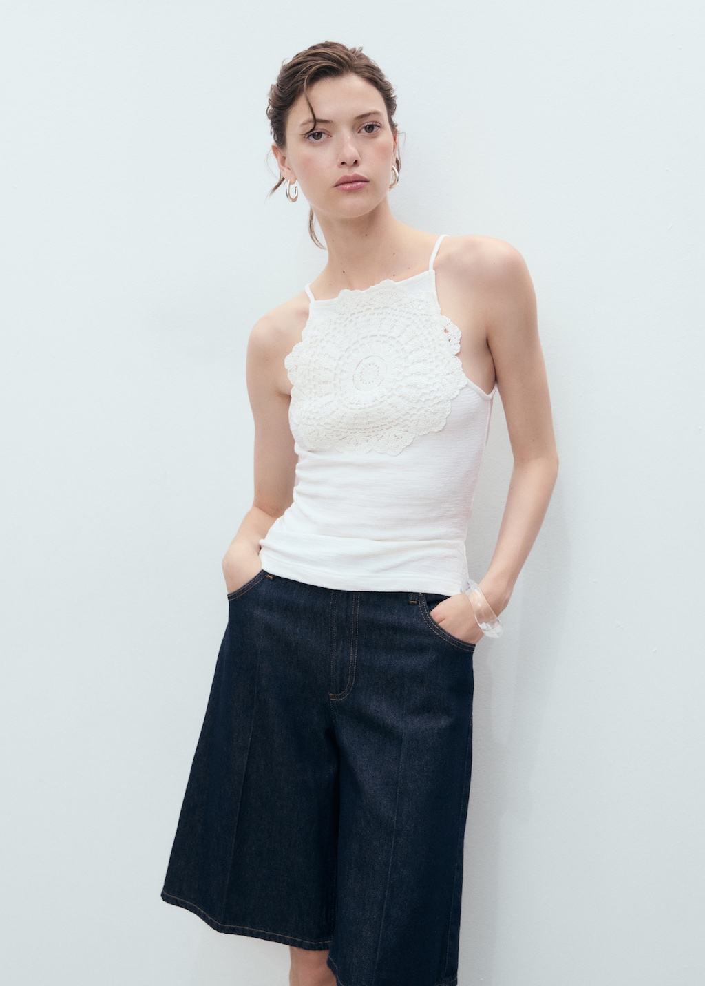 Crochet appliqué top