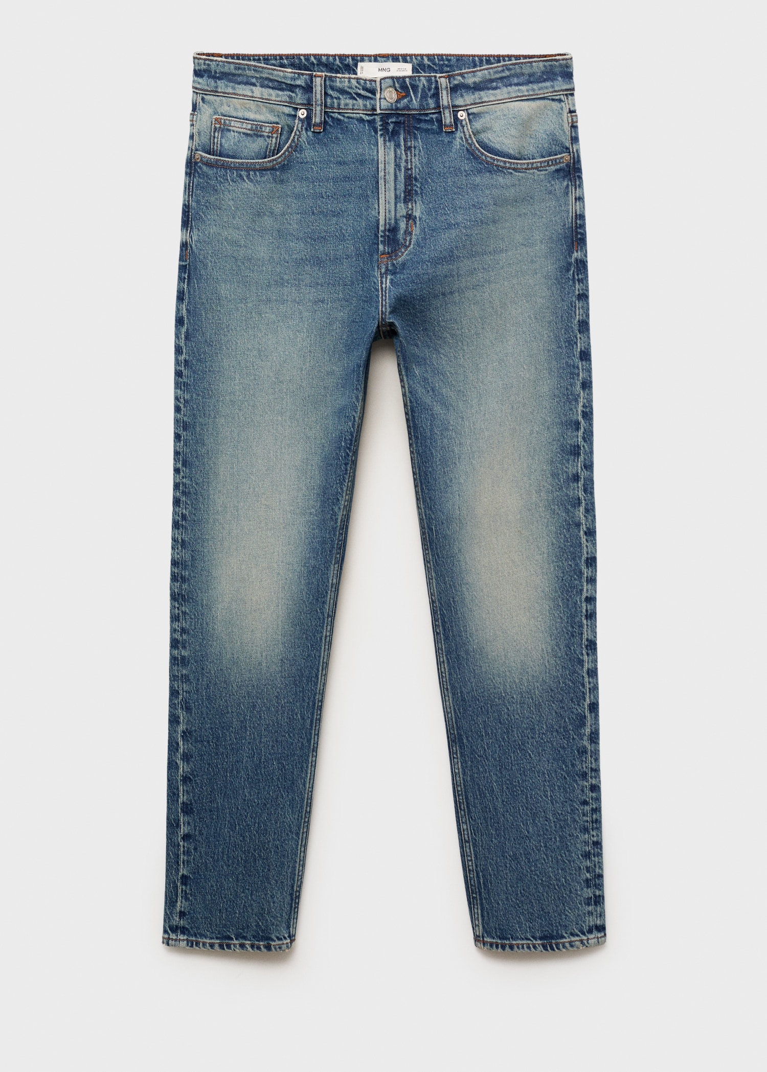 Ben cropped tapered-fit jeans Men MANGO Philippines - Main Image
