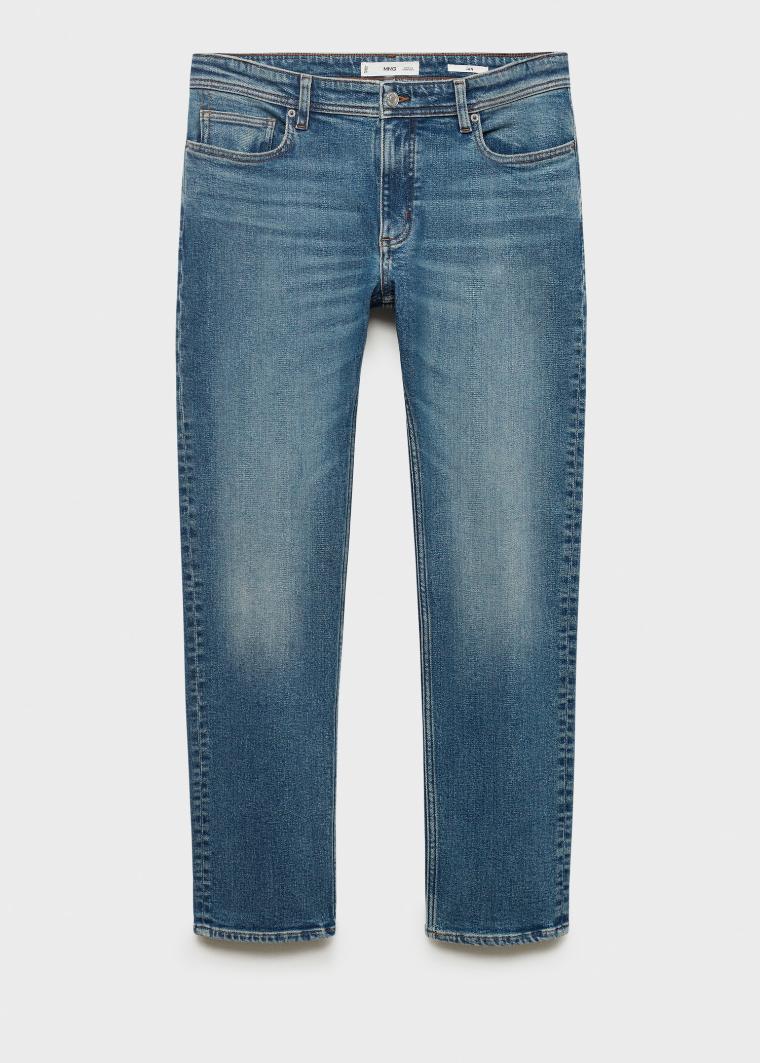 Jan slim-fit faded medium-wash Jeans Men MANGO Philippines