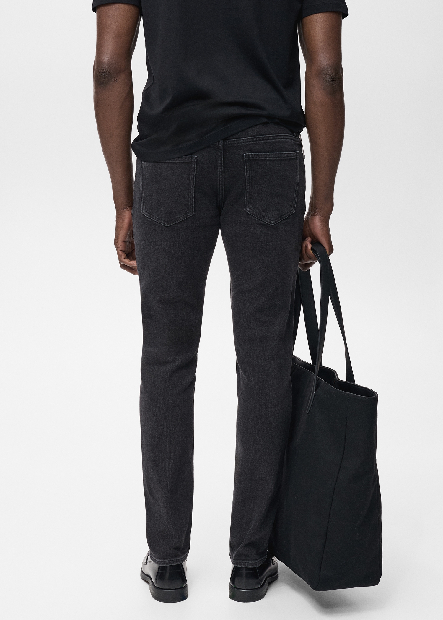 Schwarze Slim Fit Jeans Jan - Rückseite des Artikels