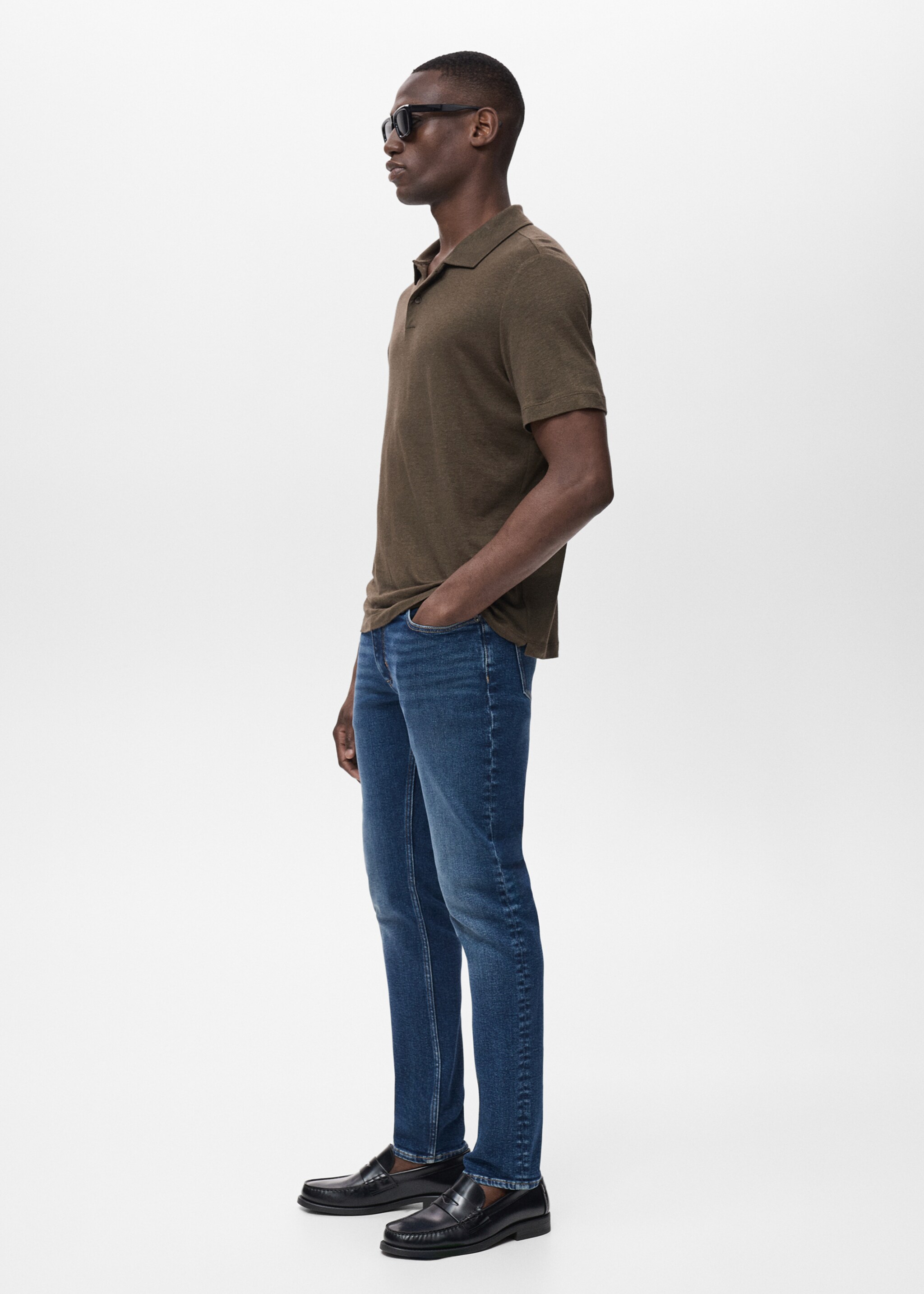 Slim Fit-Jeans Jan im Used-Look mit dunkler Waschung - Detail des Artikels 2