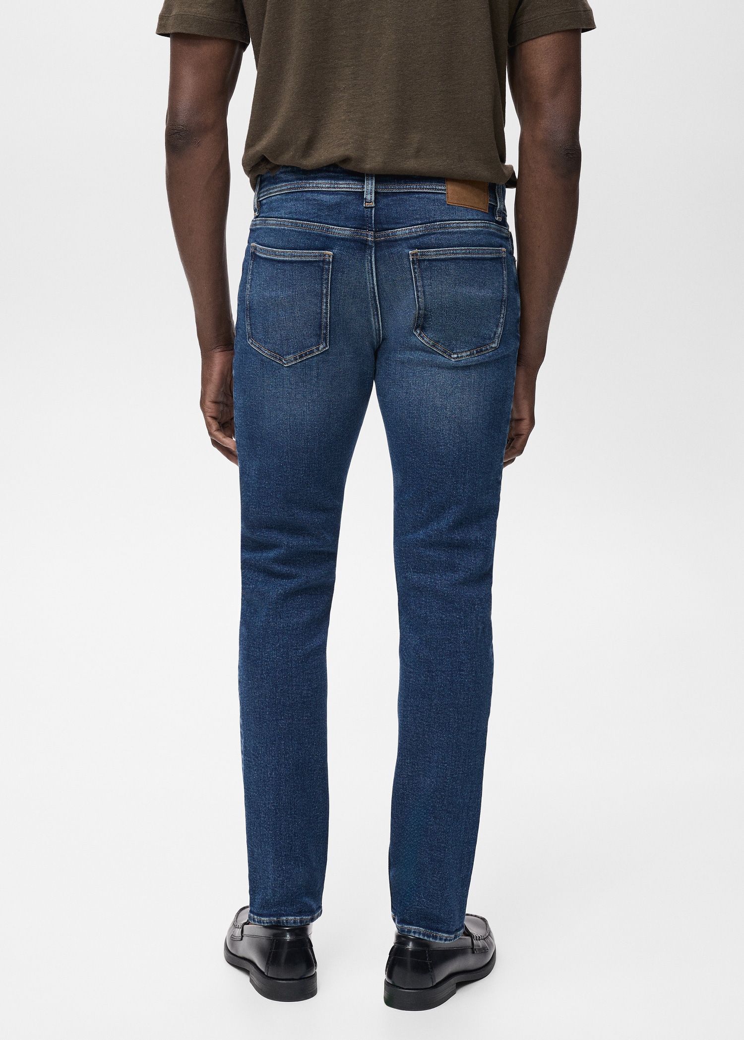 Jean Jan slim-fit délavé foncé effet usé - Verso de l’article