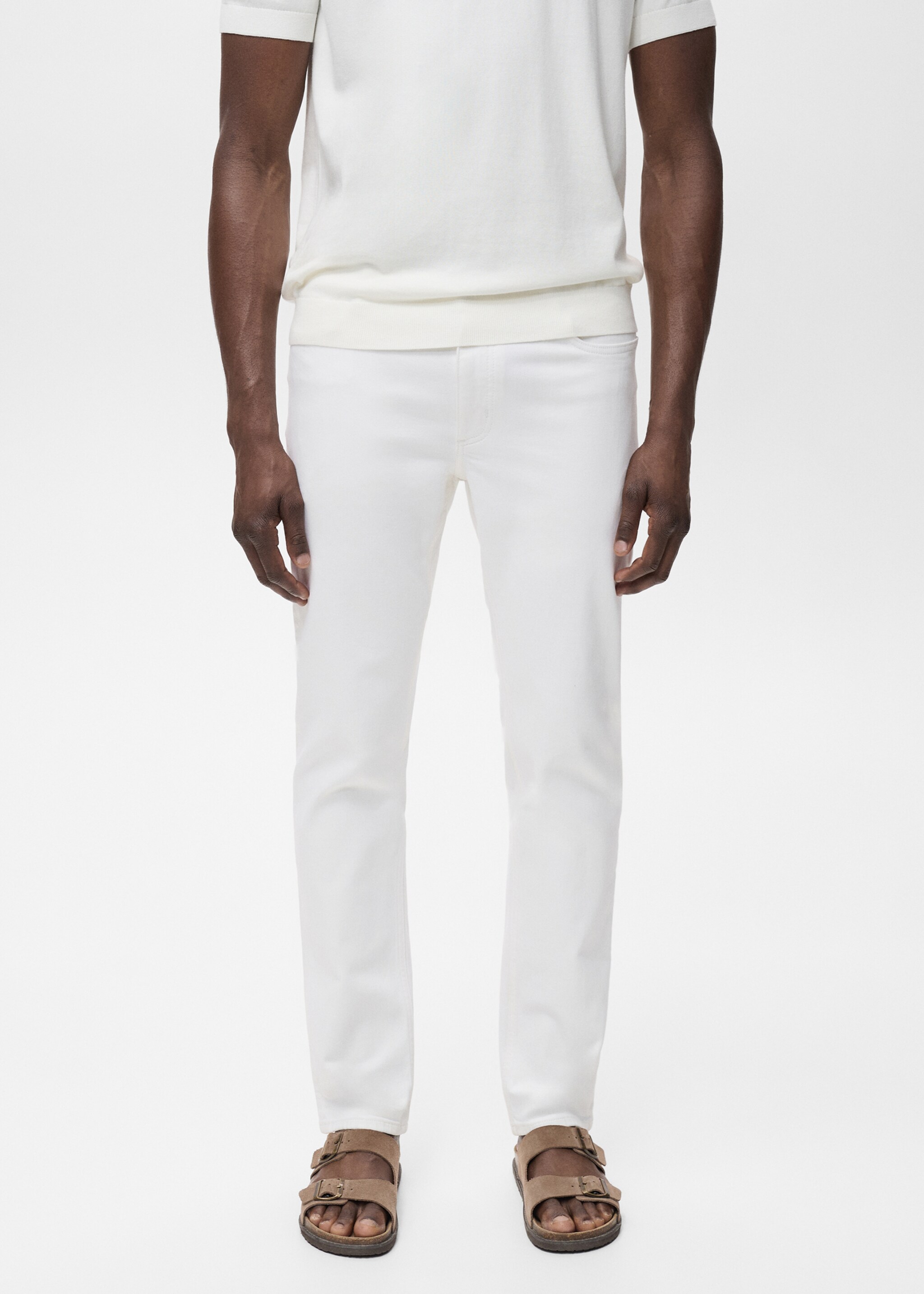 Weiße Slim Fit Jeans Jan - Mittlere Ansicht