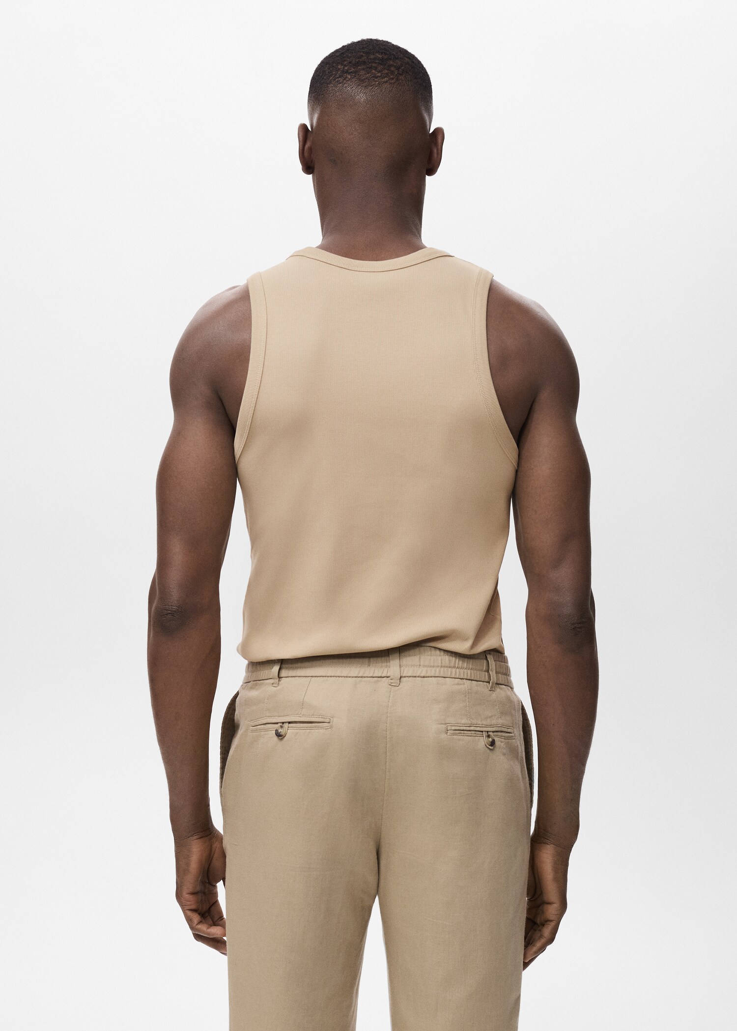 Camiseta tirantes canalé slim fit - Reverso del artículo