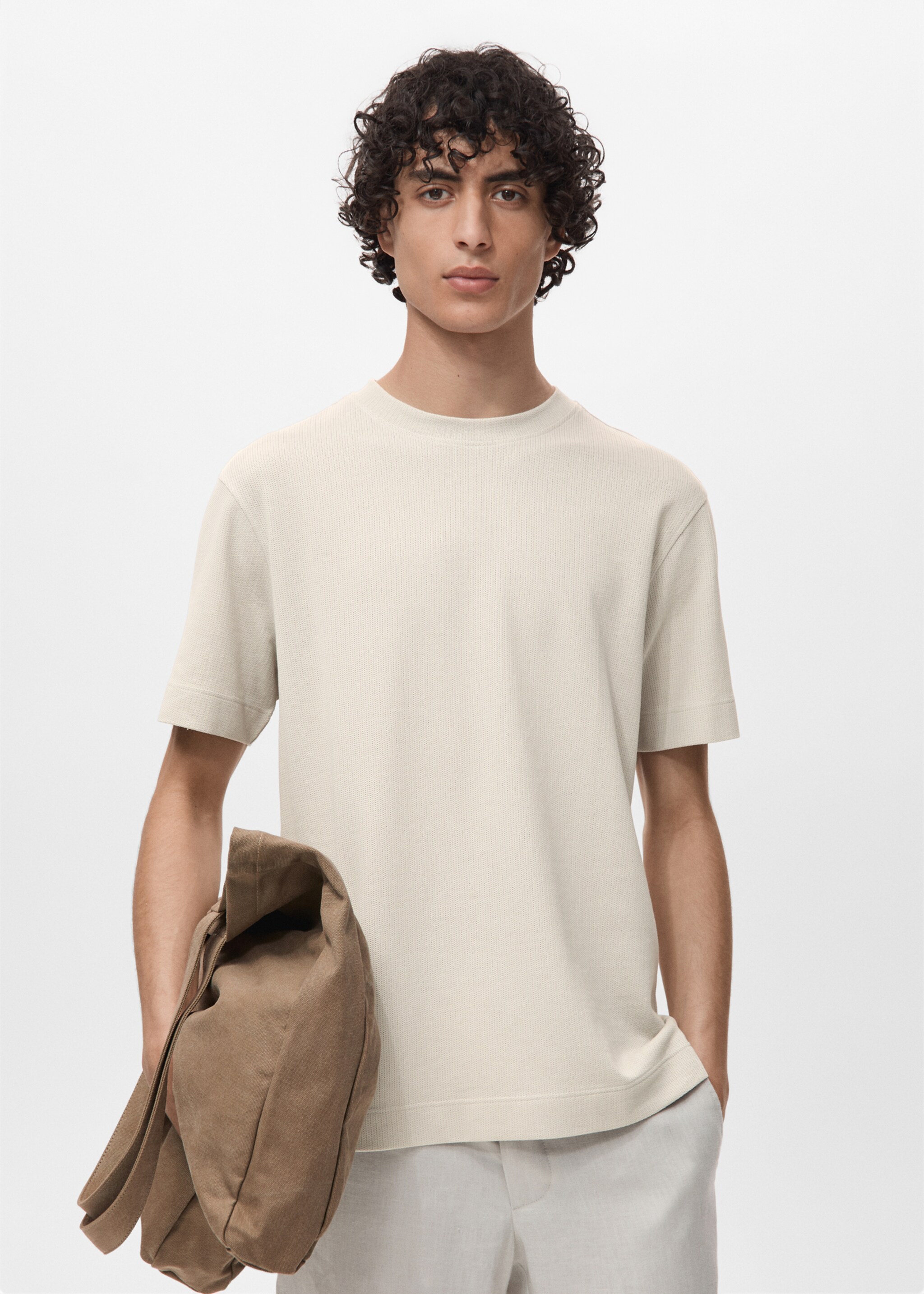 Cotton fine-knit t-shirt - Medium plane