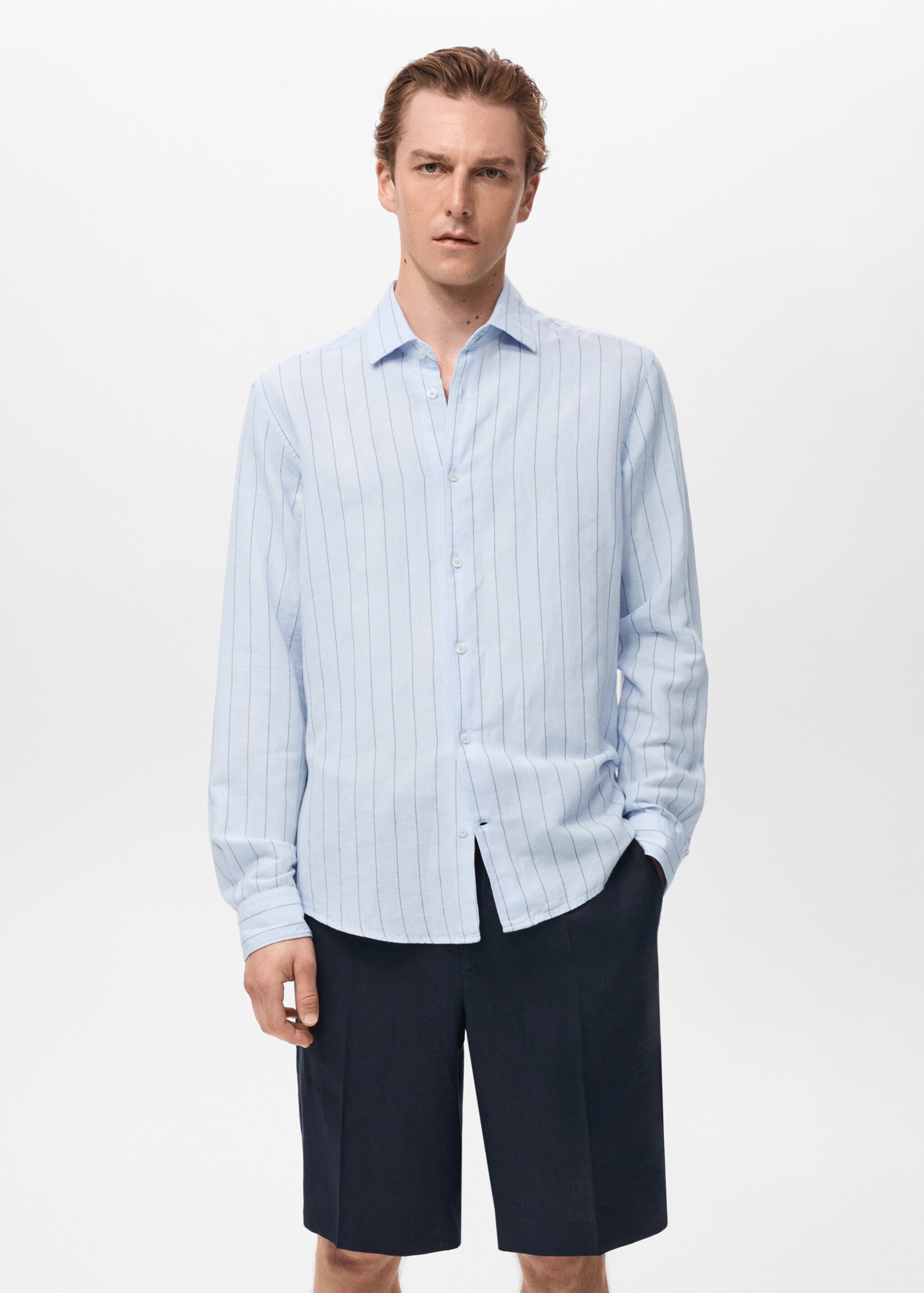 Linen pinstripe shirt - Medium plane