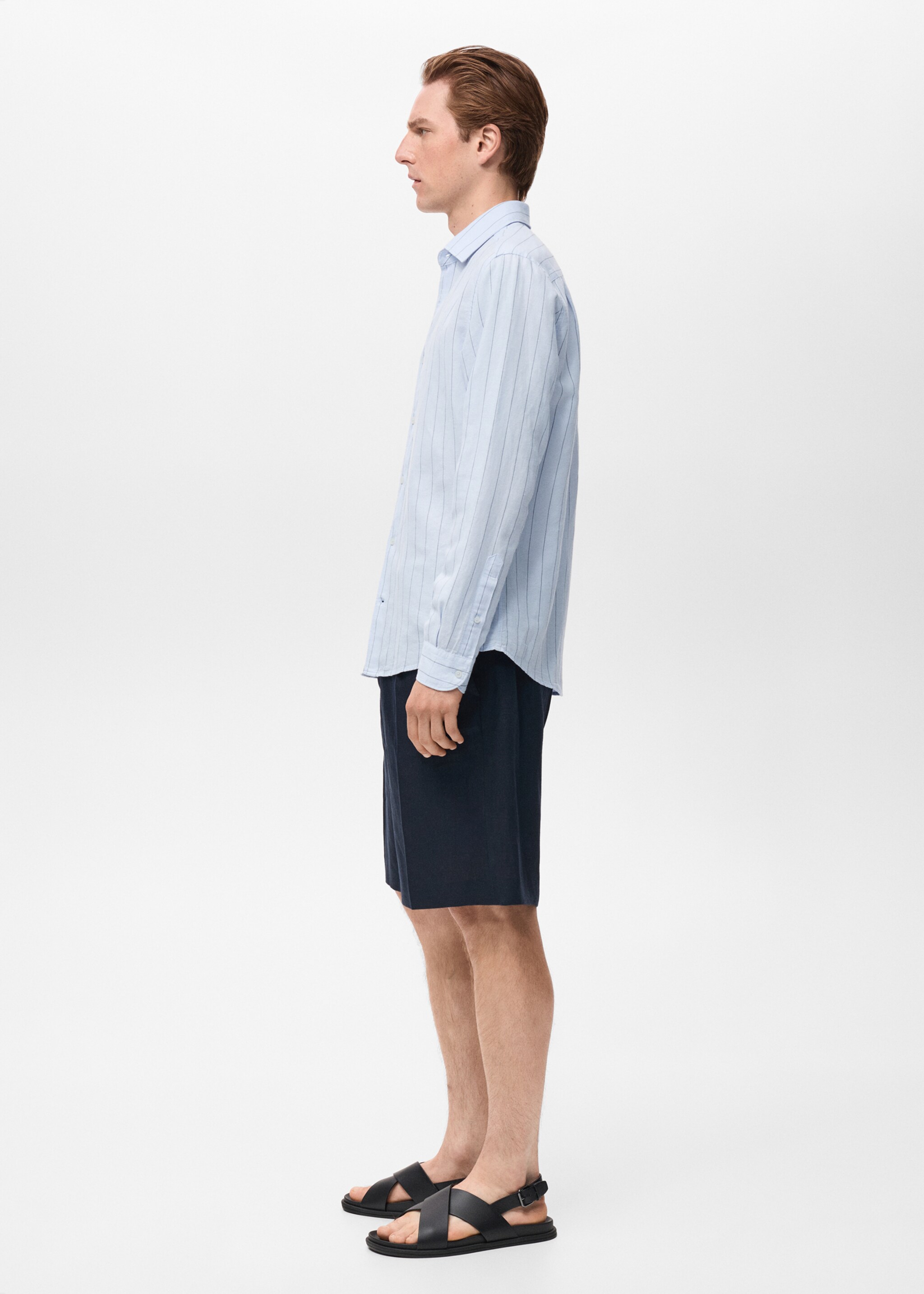 Linen pinstripe shirt - Details of the article 2