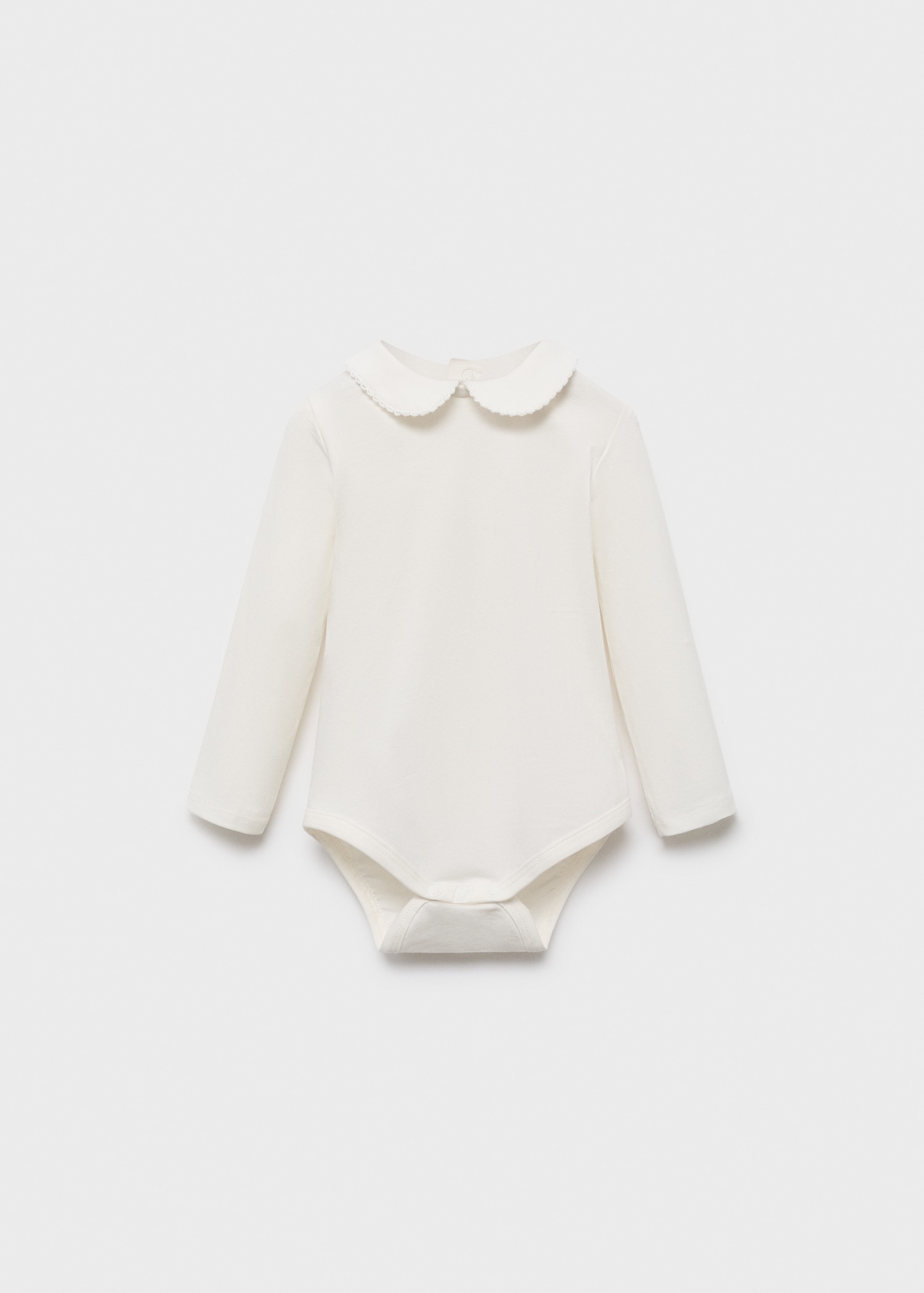 Cotton bodysuit with Peter Pan collar - Article without model