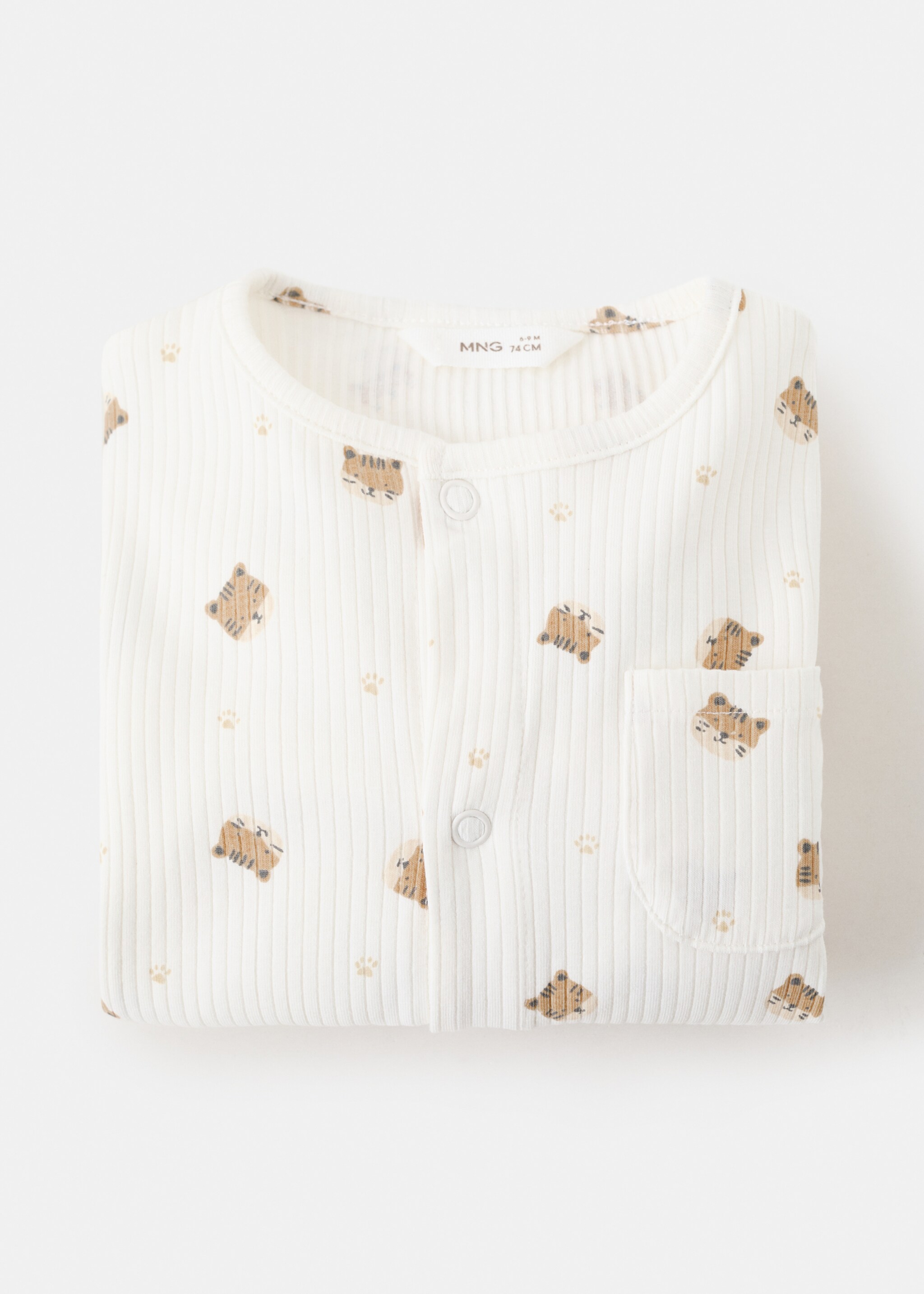 Onesie pyjama cat - Details of the article 0, Sand. Ref: 17011260-00.