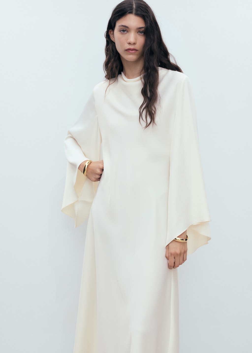 Mango Long satin dress