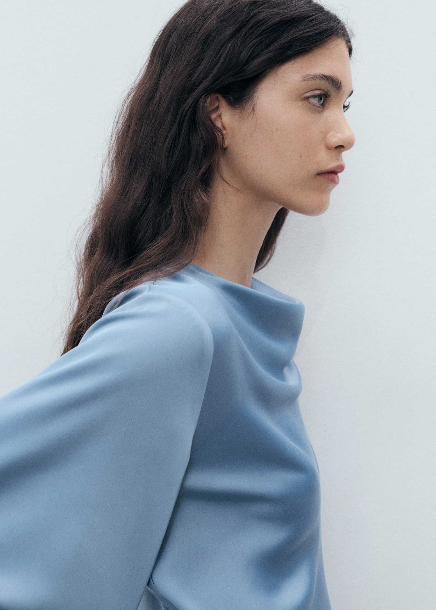 Lange satijnen jurk - Dames | MANGO Nederland