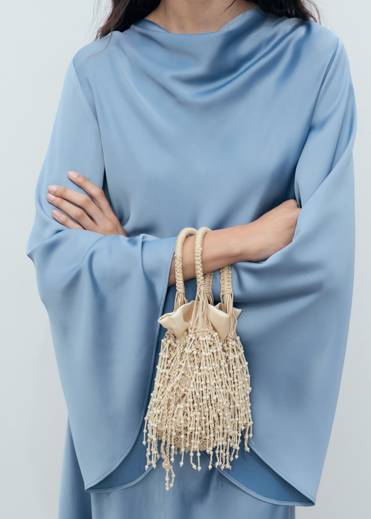 Lange satijnen jurk - Dames | MANGO Nederland