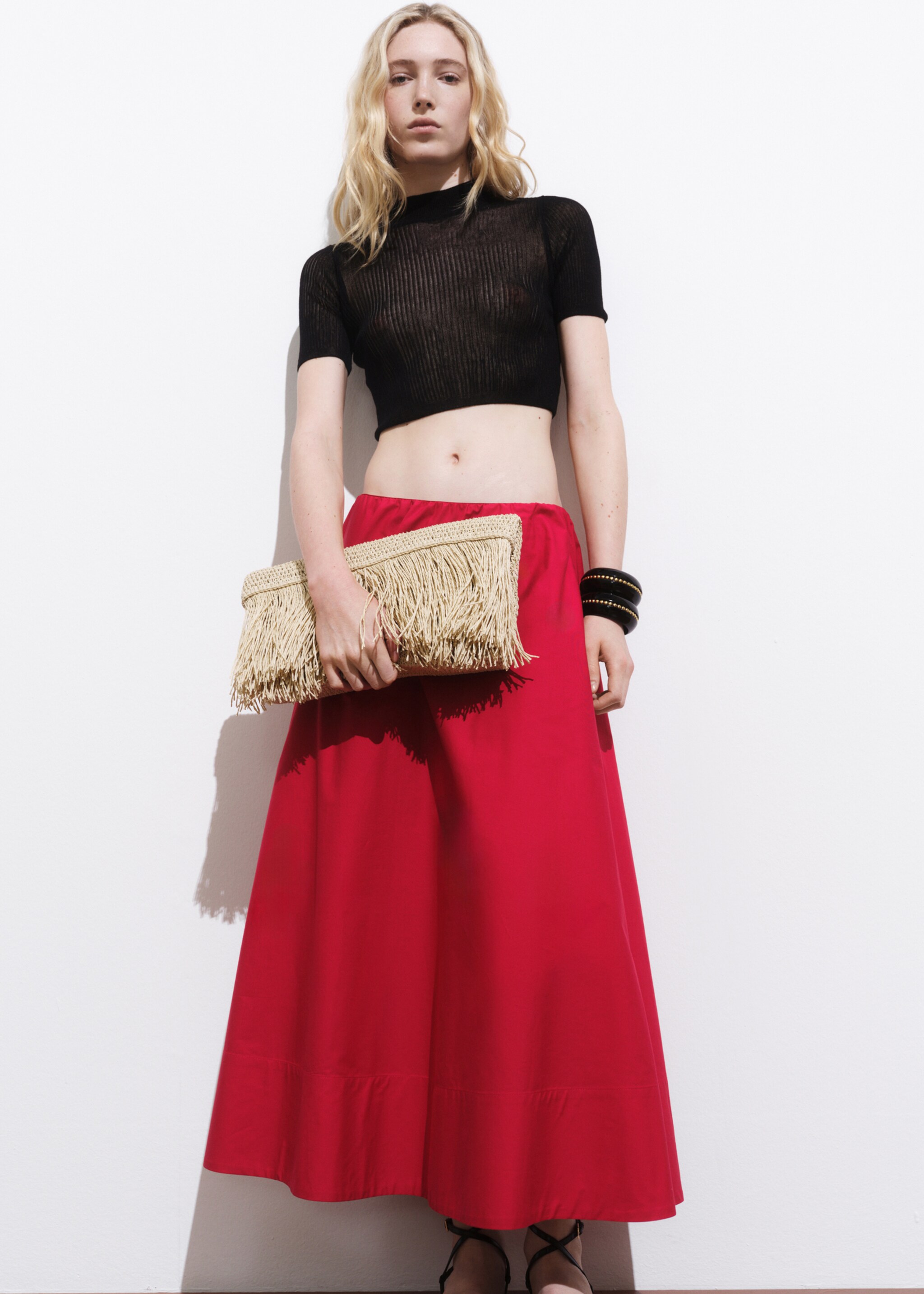 Flared cotton skirt - Details of the article 2