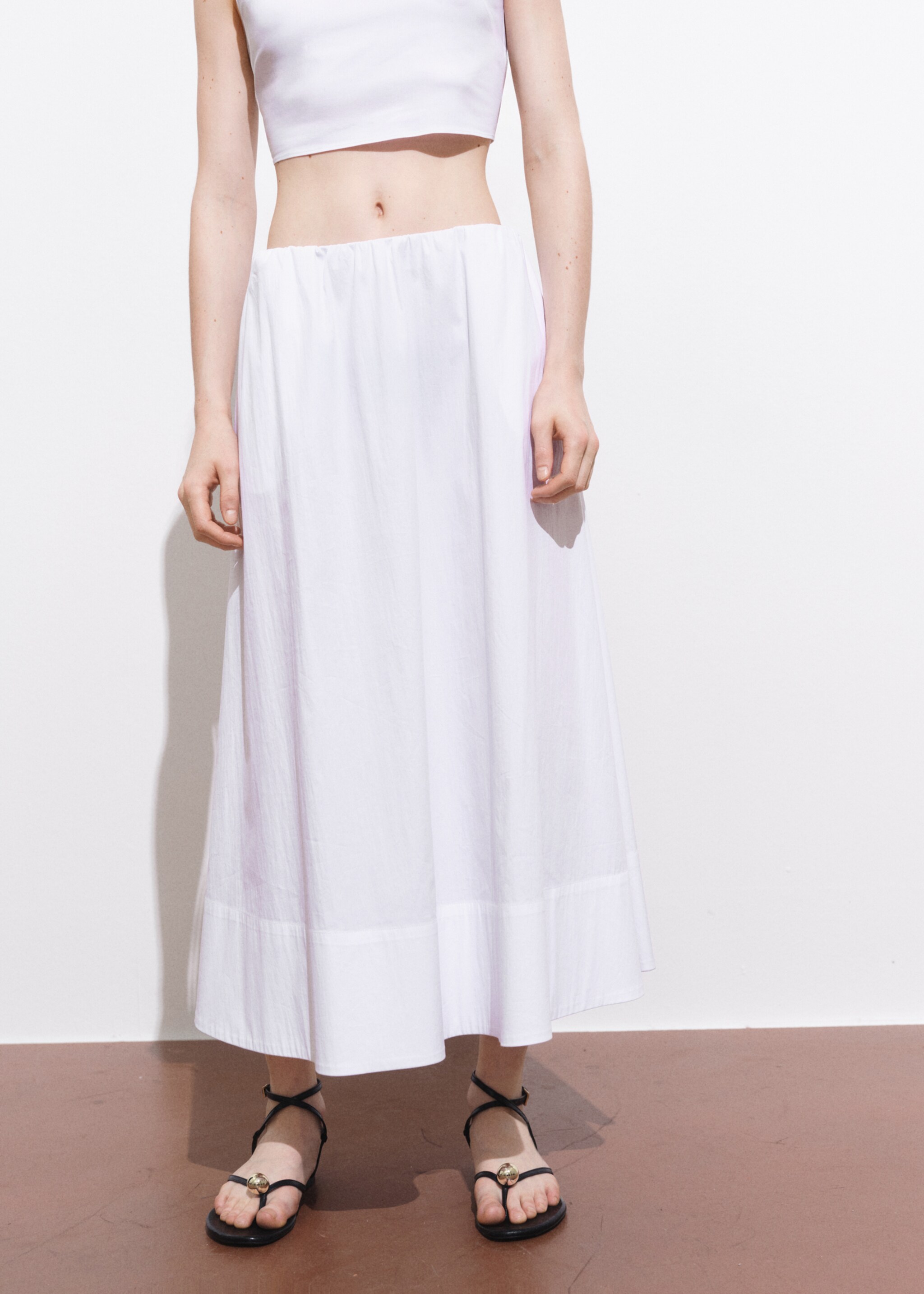 Flared cotton skirt - Medium plane