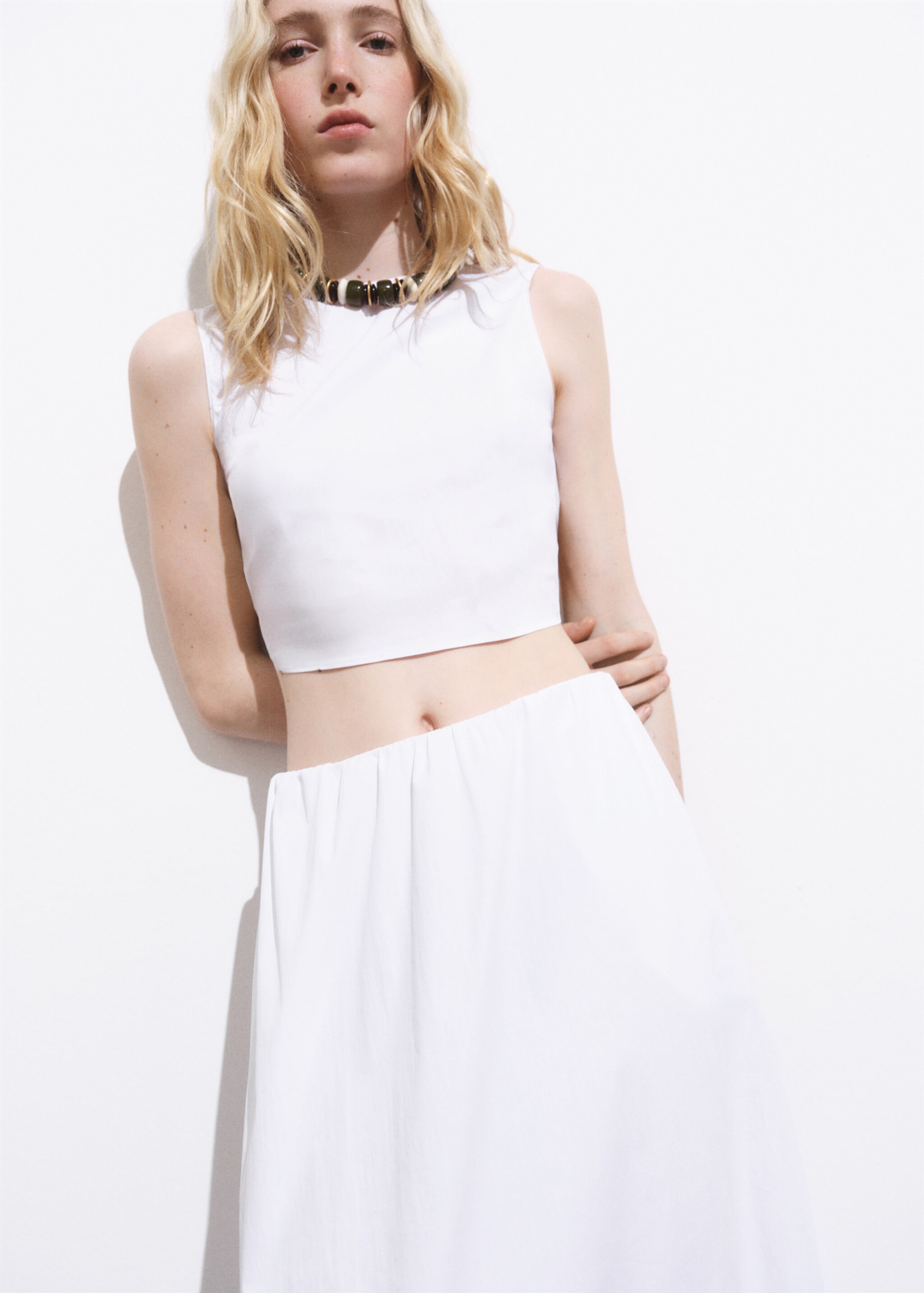 Flared cotton skirt - Details of the article 1