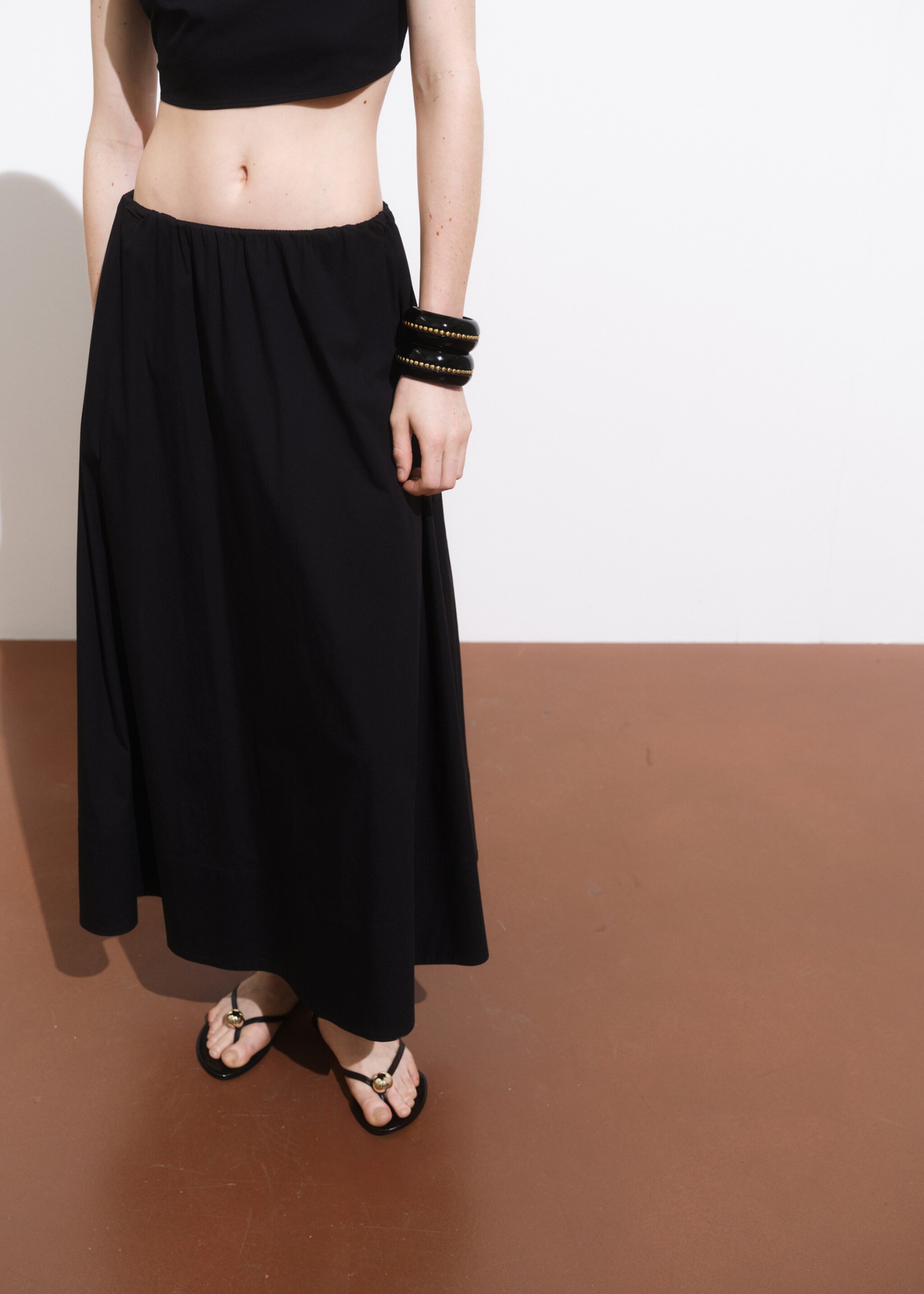 Flared cotton skirt - Medium plane