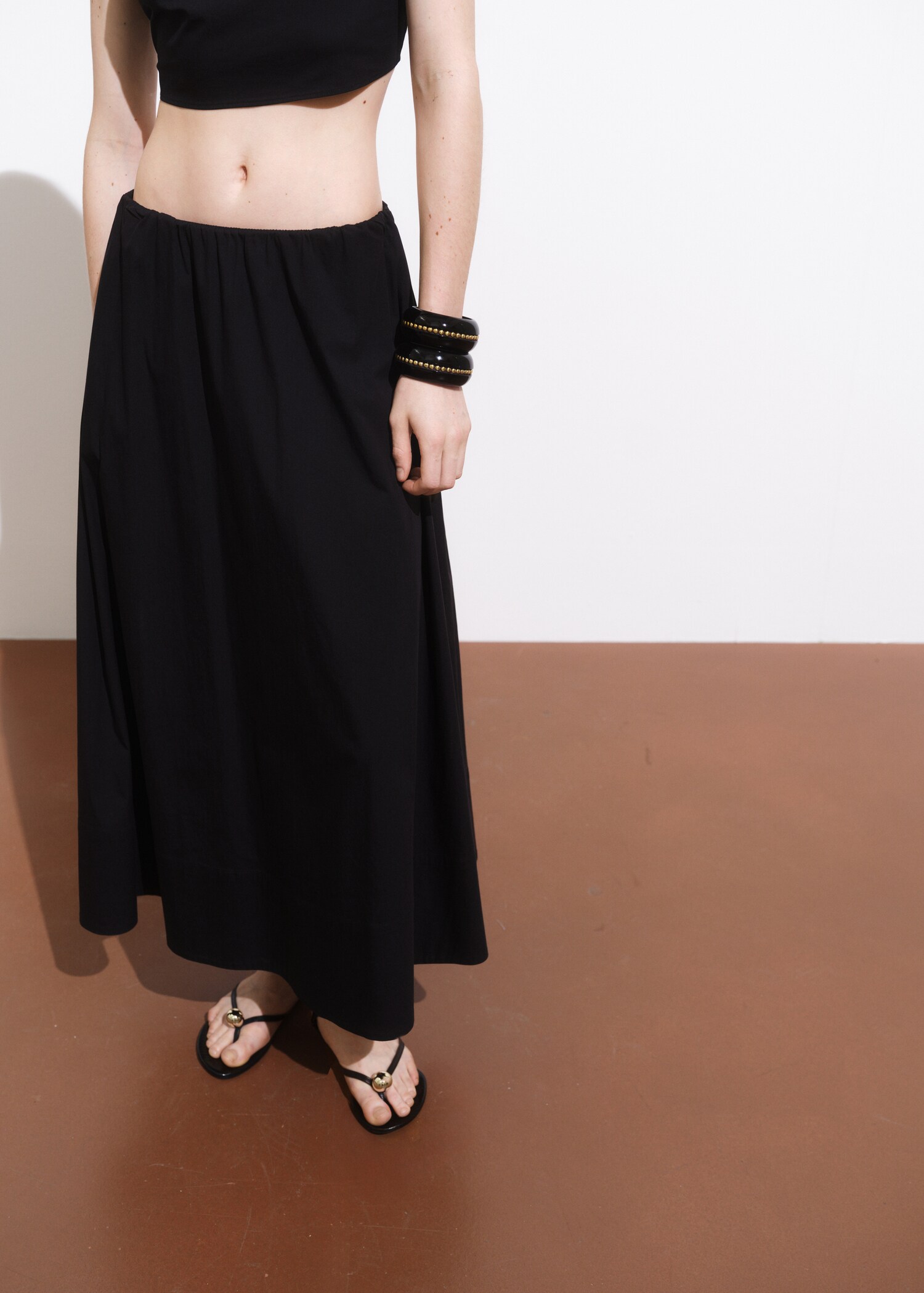 Flared cotton skirt - Medium plane