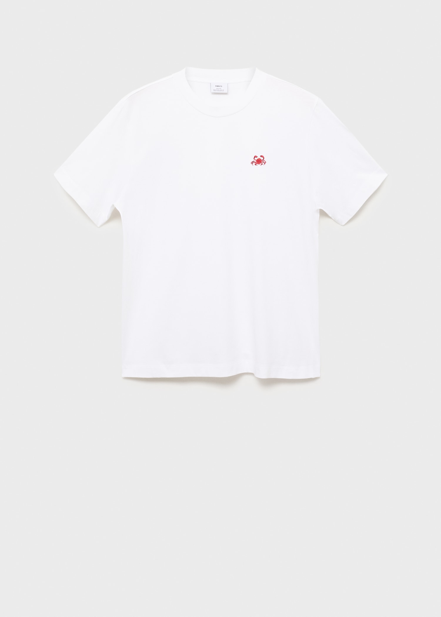 100% cotton t-shirt with embroidered detail - Article without model
