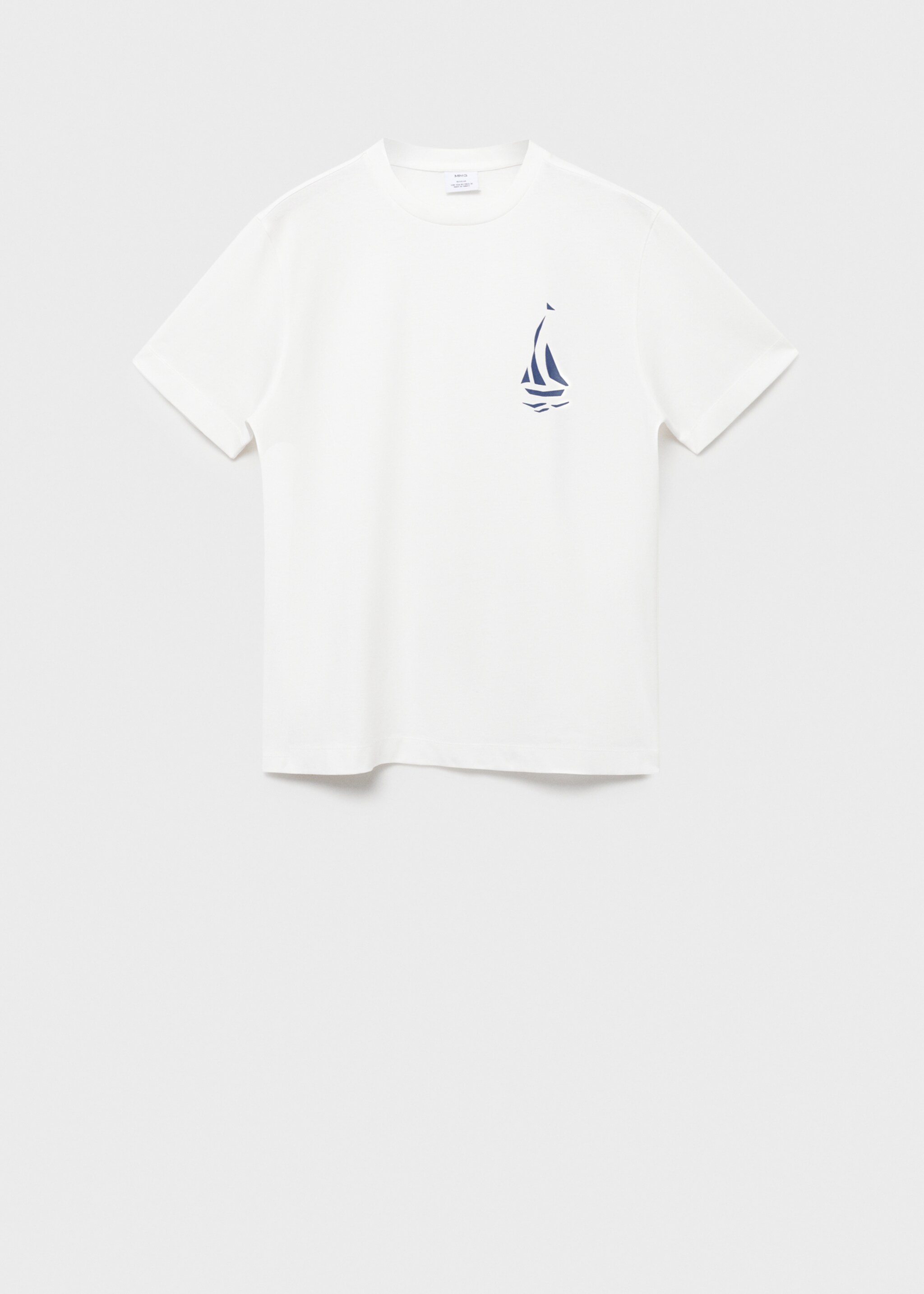 T-shirt 100% katoen met borstprint - Artikel zonder model