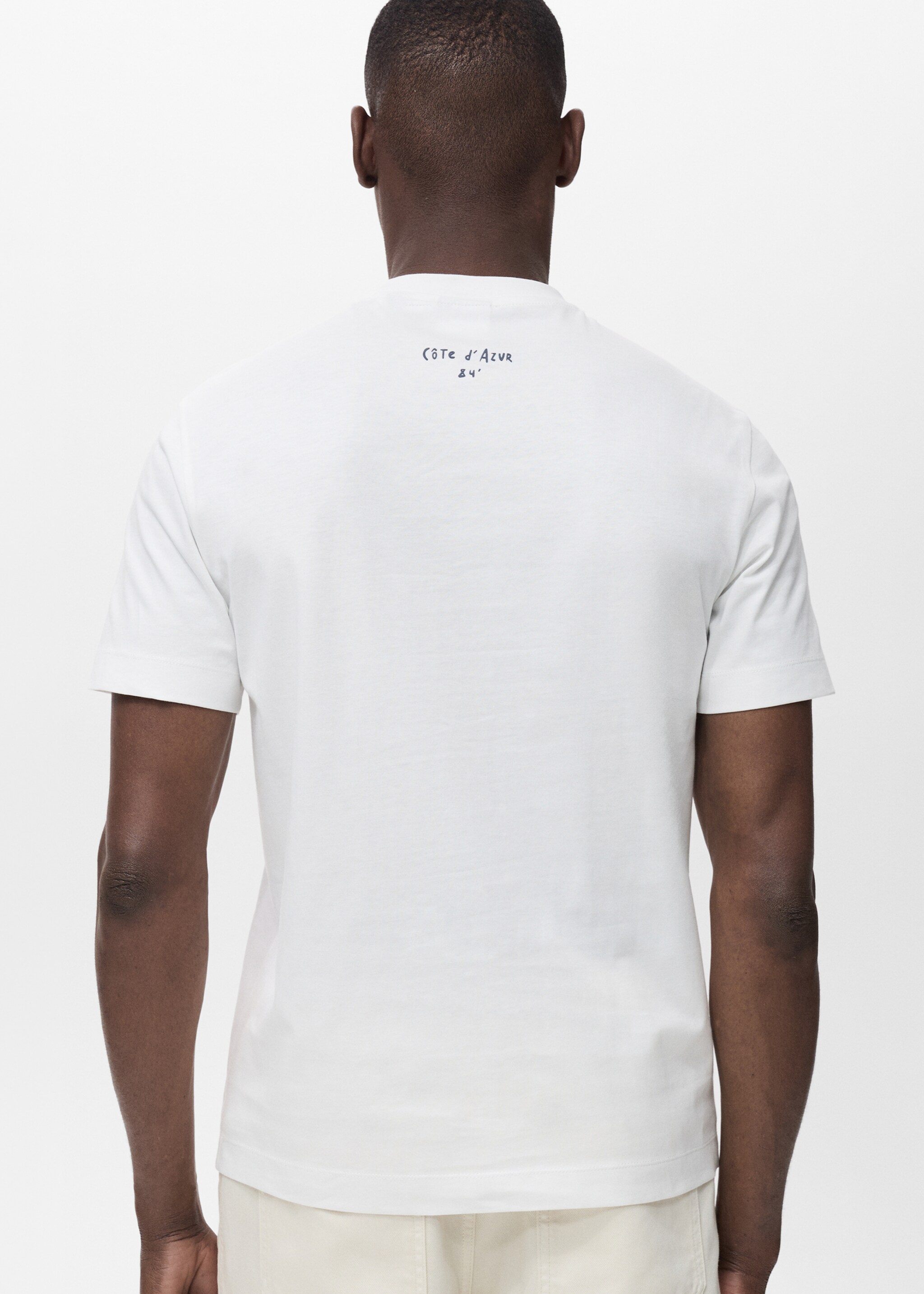 T-shirt 100% katoen met borstprint - Achterkant van het artikel