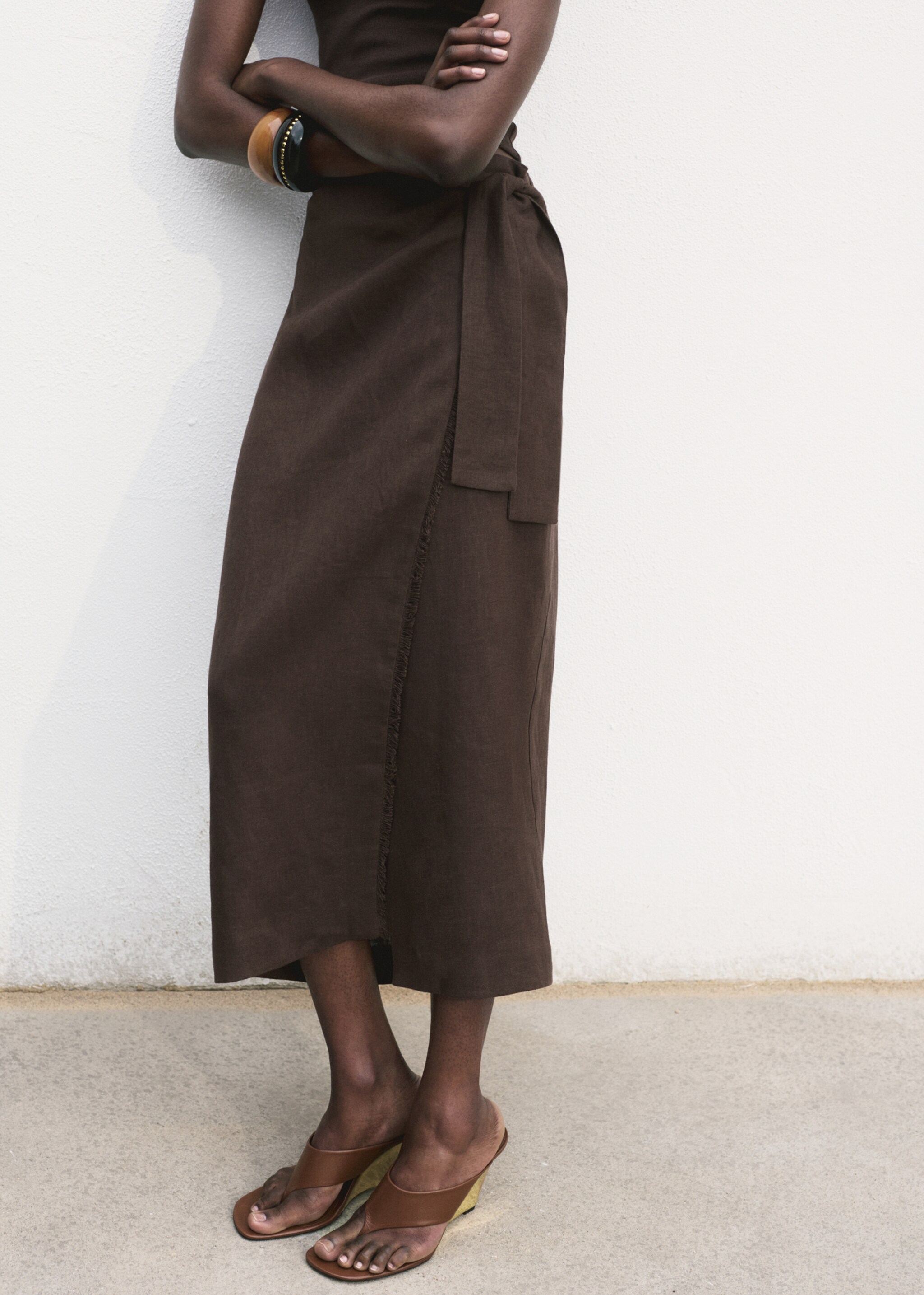 Linen sarong skirt - Medium plane