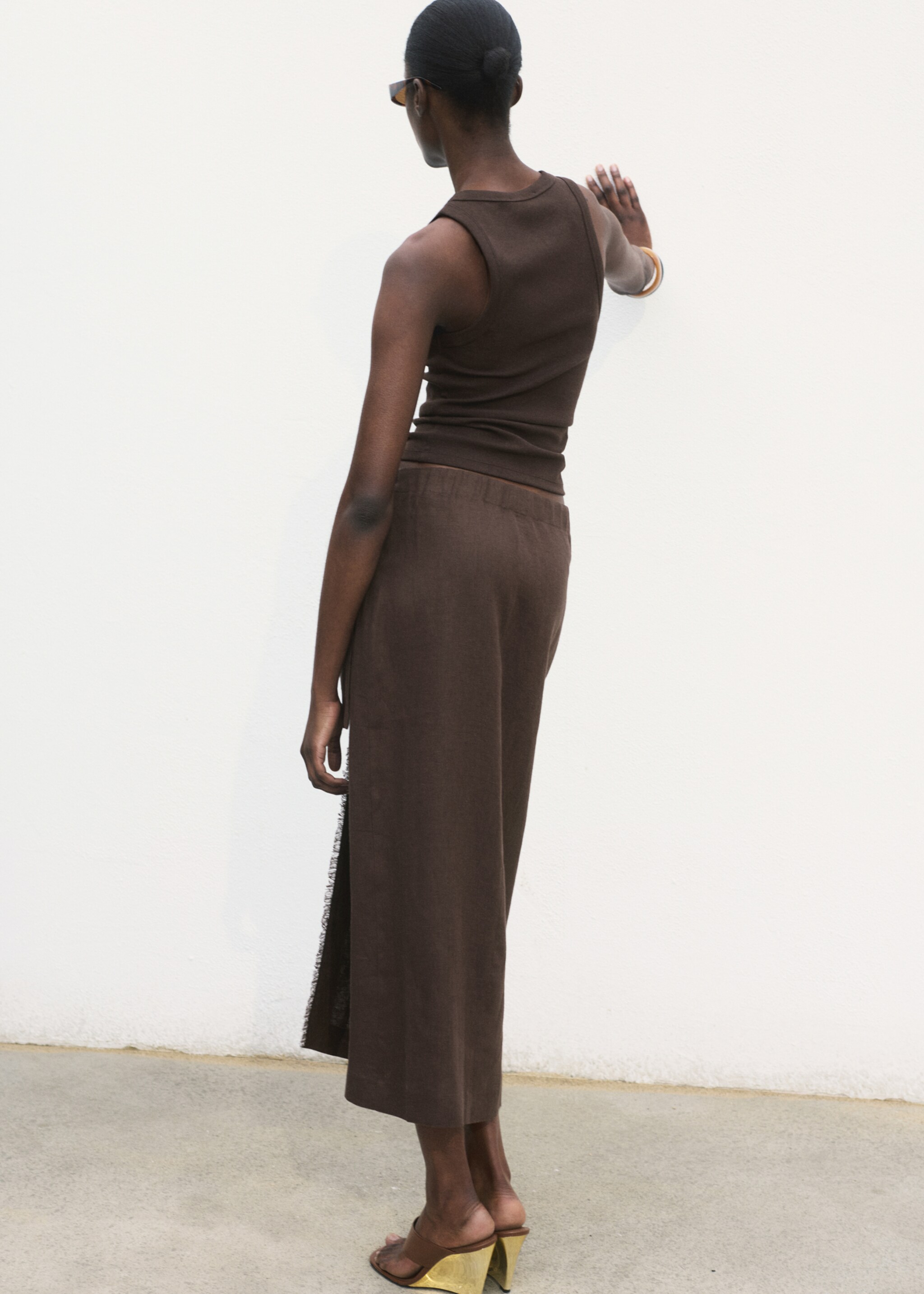 Linen sarong skirt - Reverse of the article