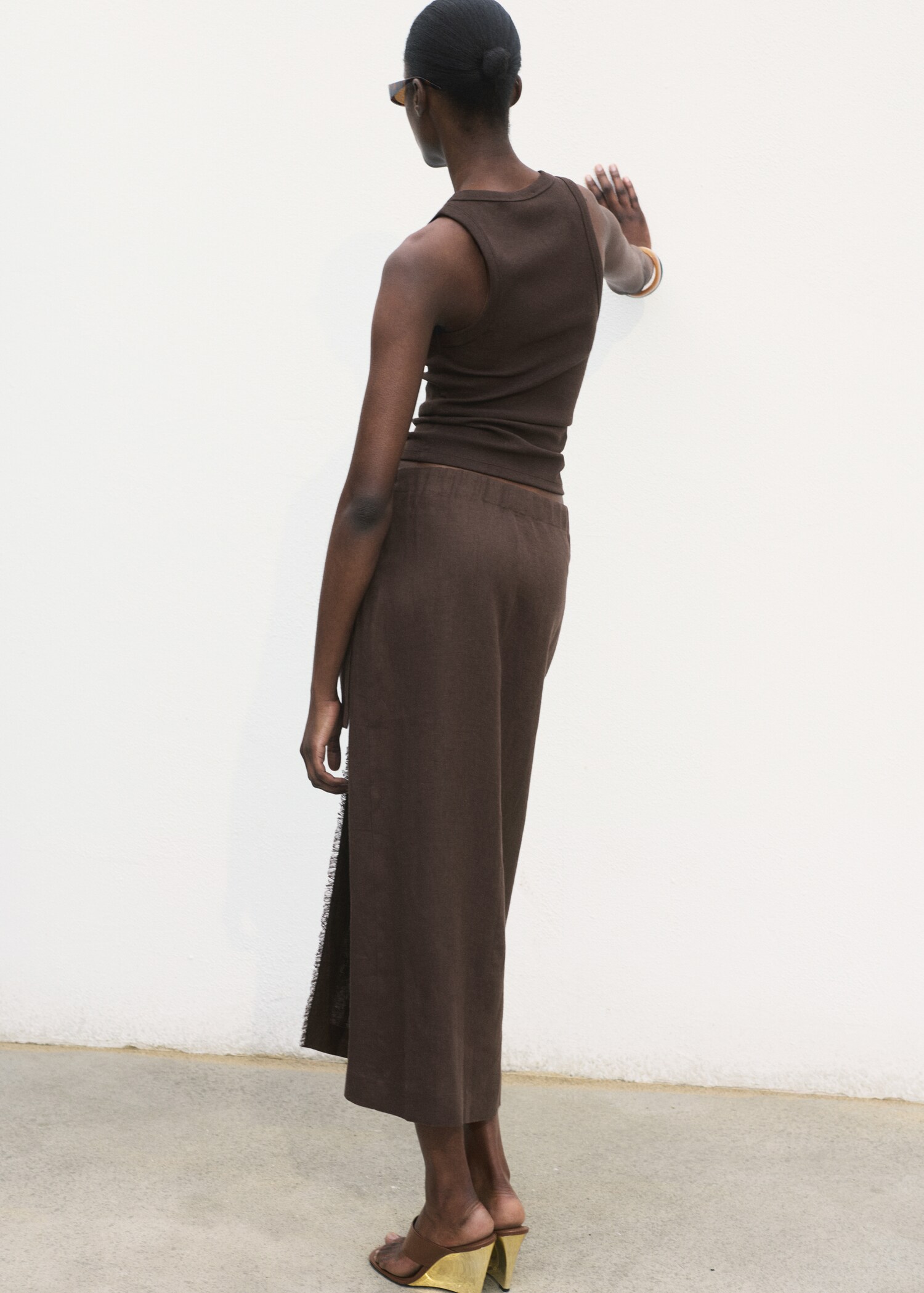 Linen sarong skirt - Reverse of the article
