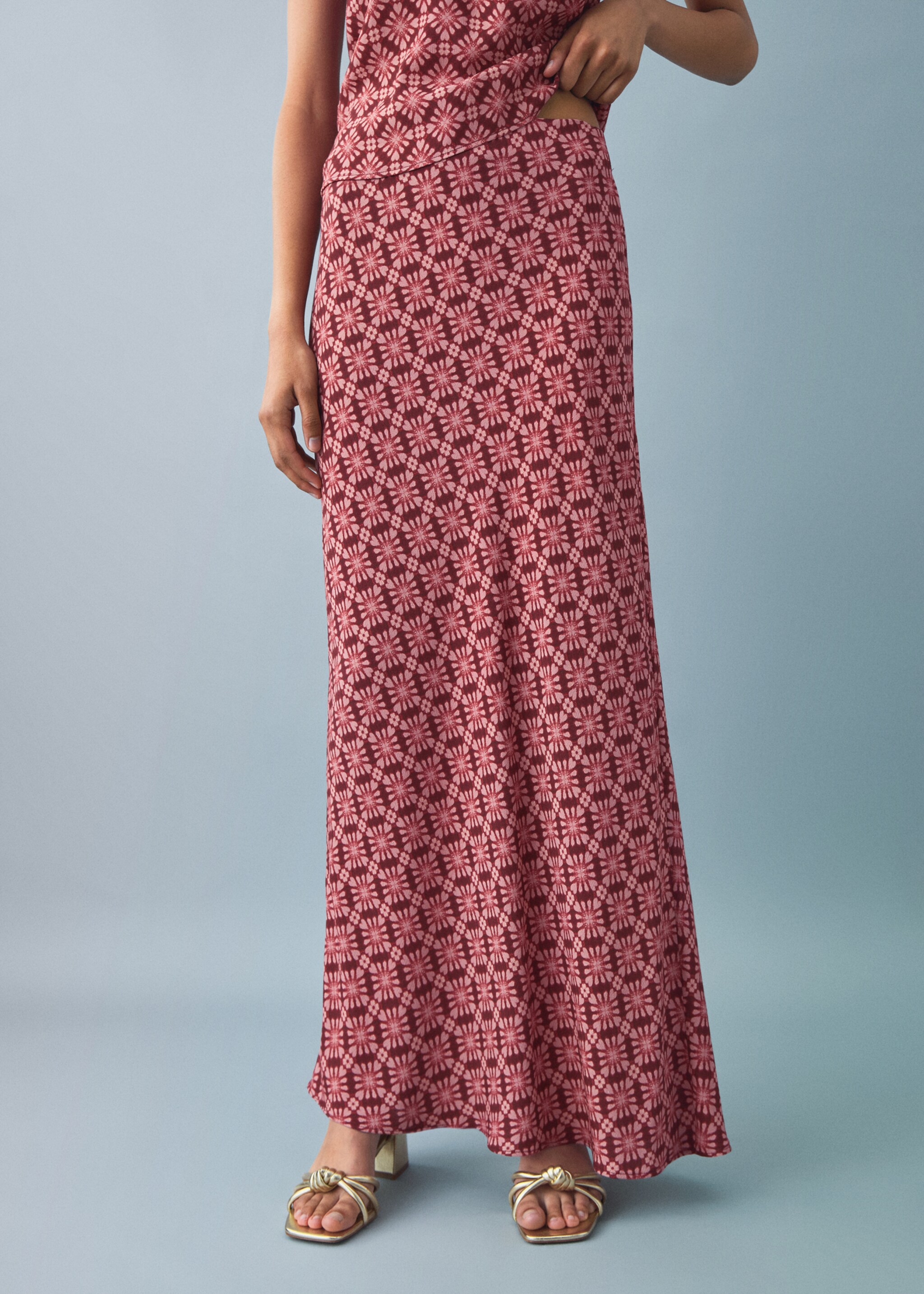 Flowy printed skirt - Medium plane