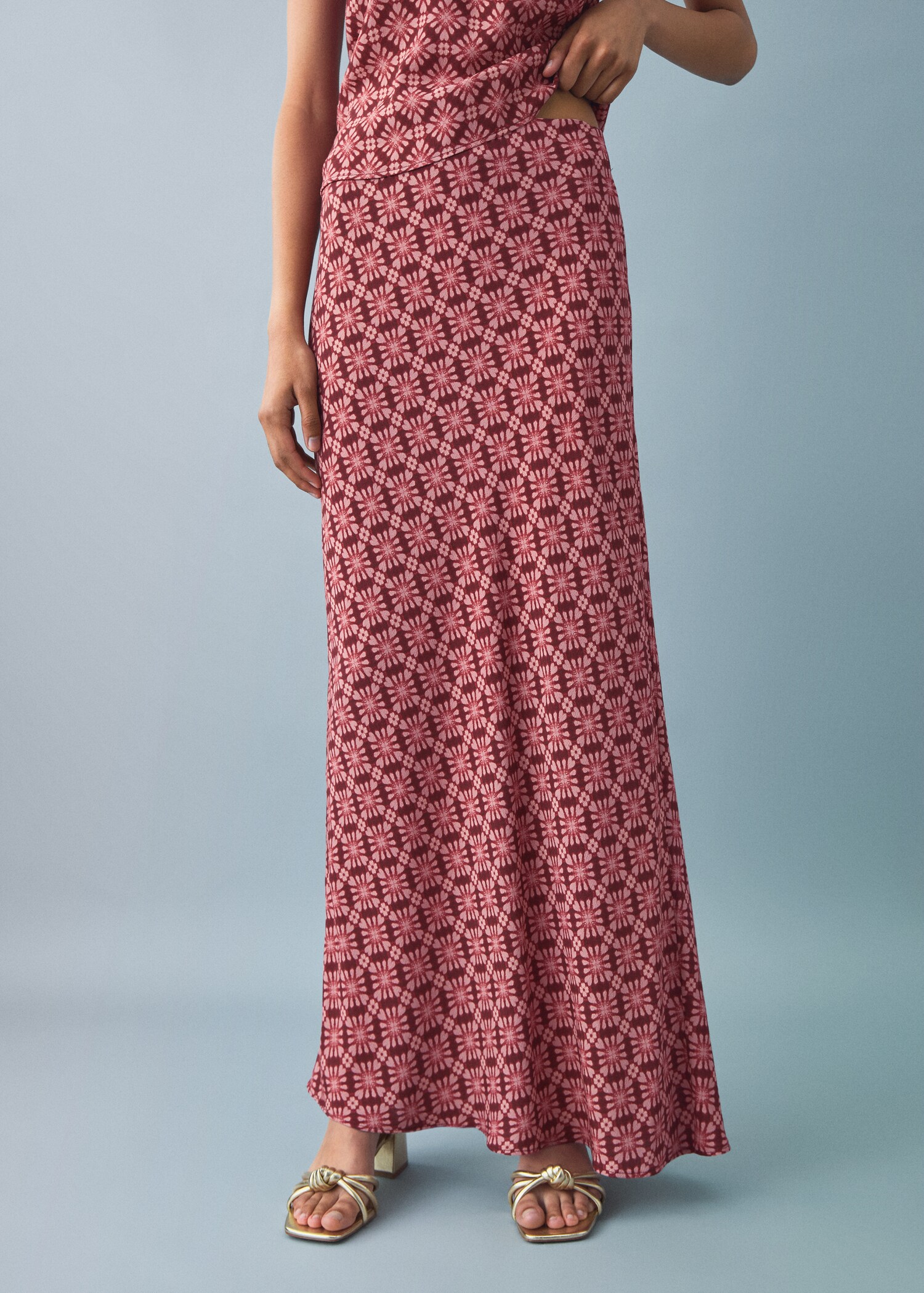 Flowy printed skirt - Medium plane