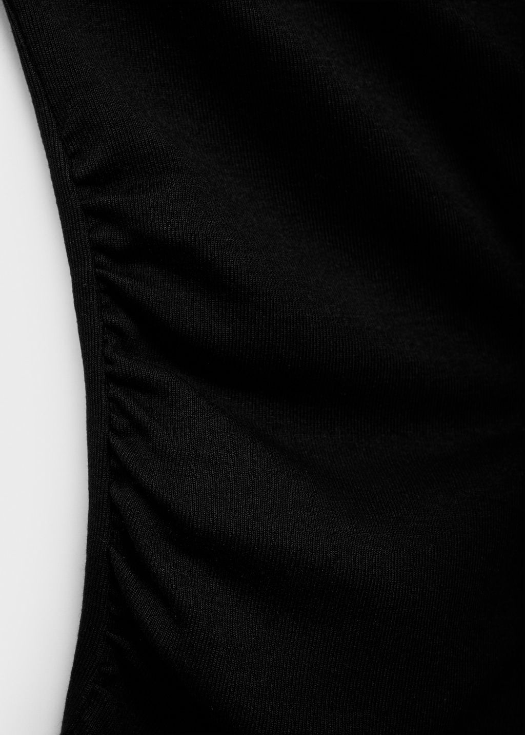 Cotton top with asymmetrical neckline