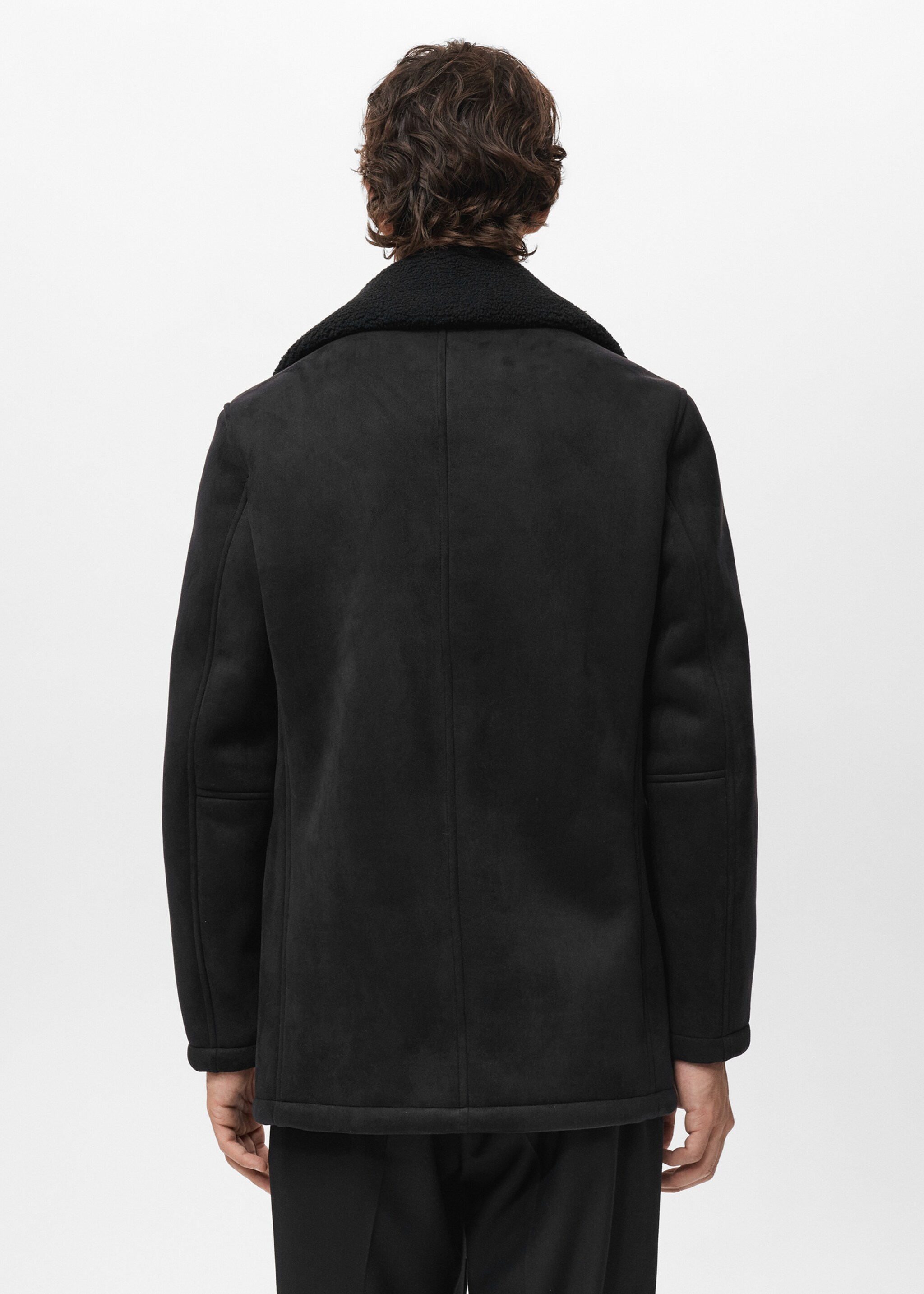 Blouson double face moutonné - Verso de l’article, Noir. Ref: 17011520-00.